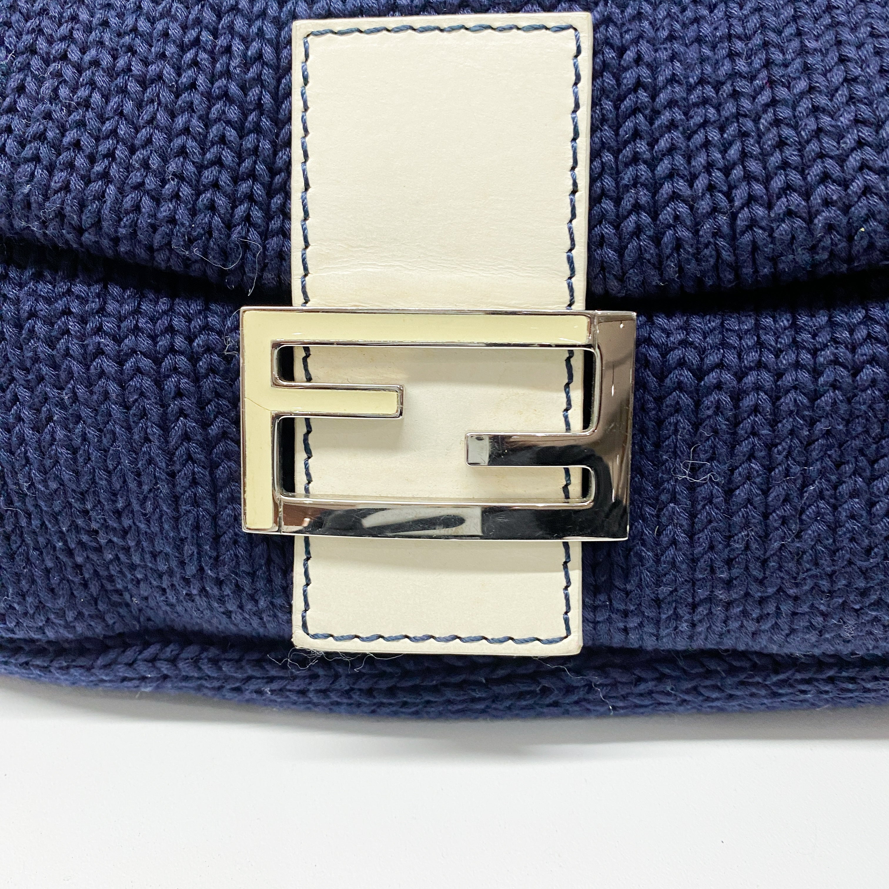 Mamma Baguette Knitted Cotton Fabric Shoulder Bag