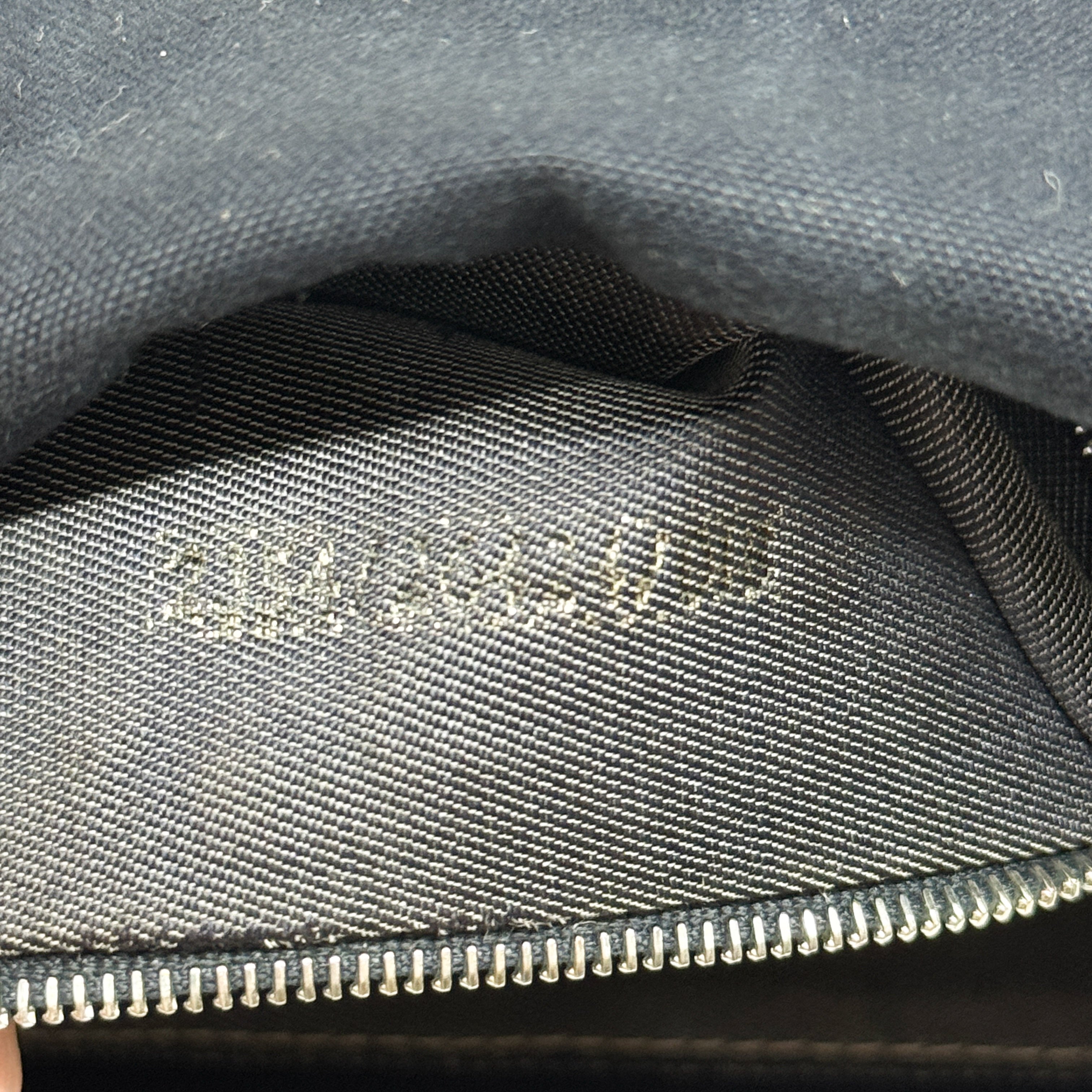 Baguette Navy Cotton Shoulder Bag