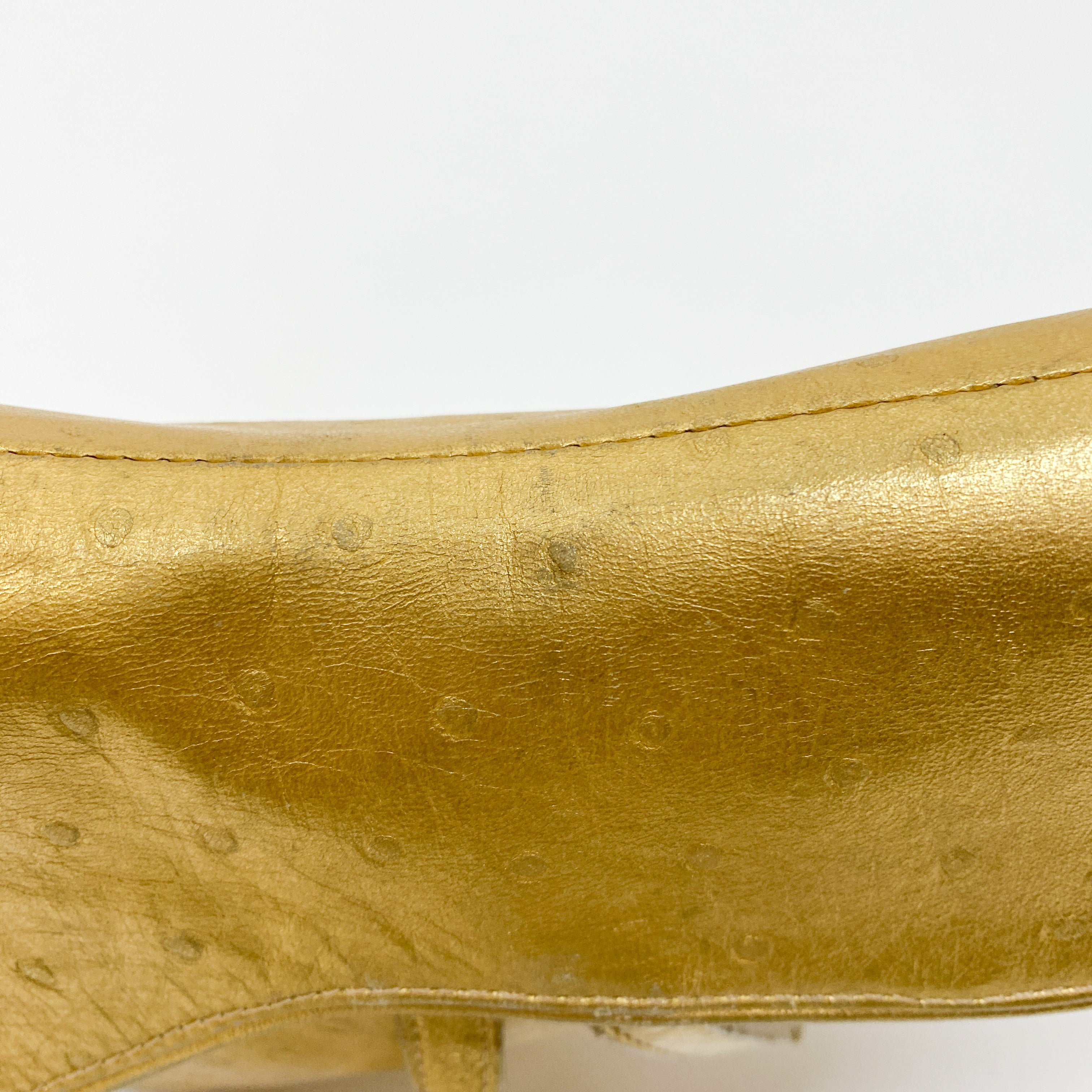 Saddle Gold Leather Shoulder Bag