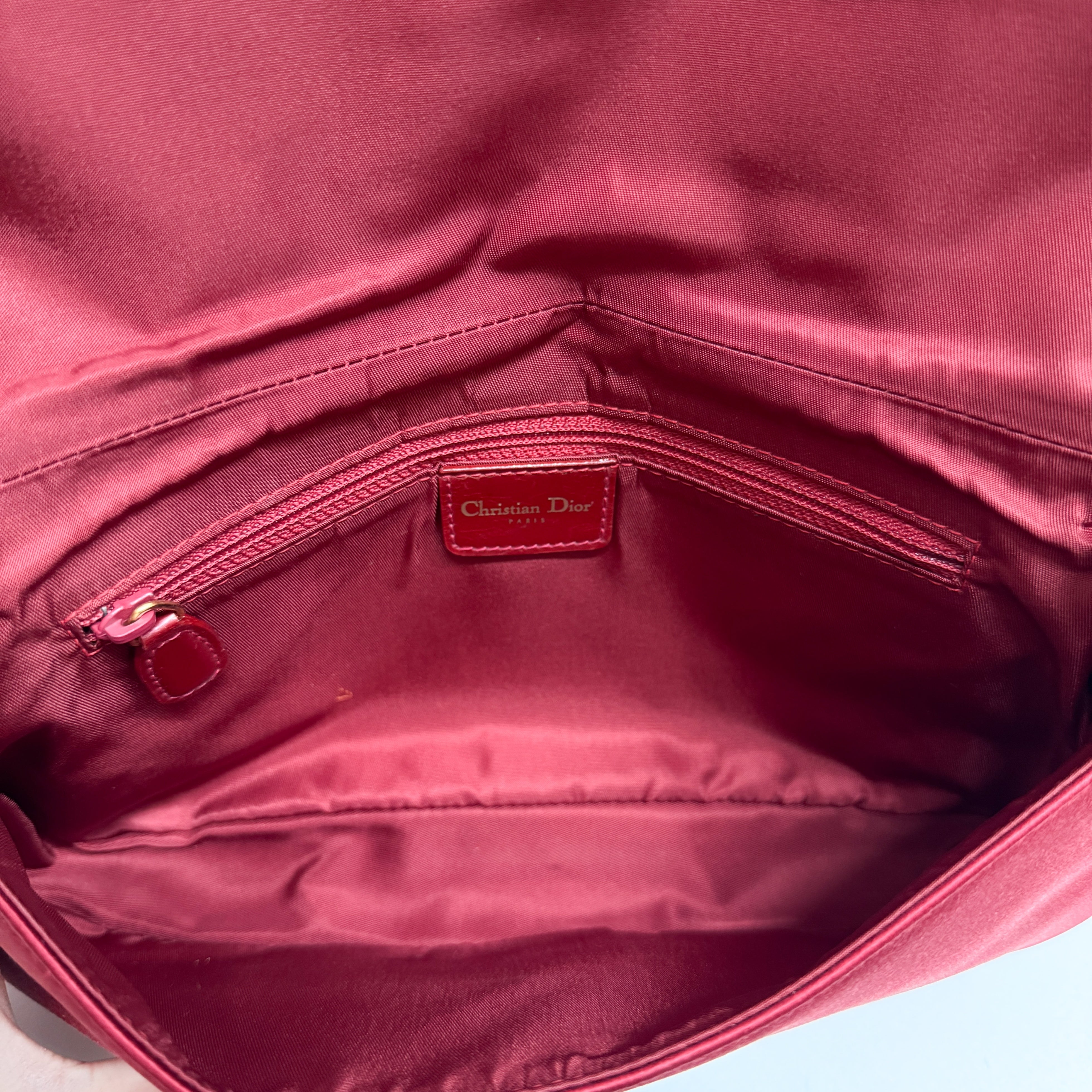 Malice Pearl Chain Silk Burgundy Muliticolor Shoulder Bag