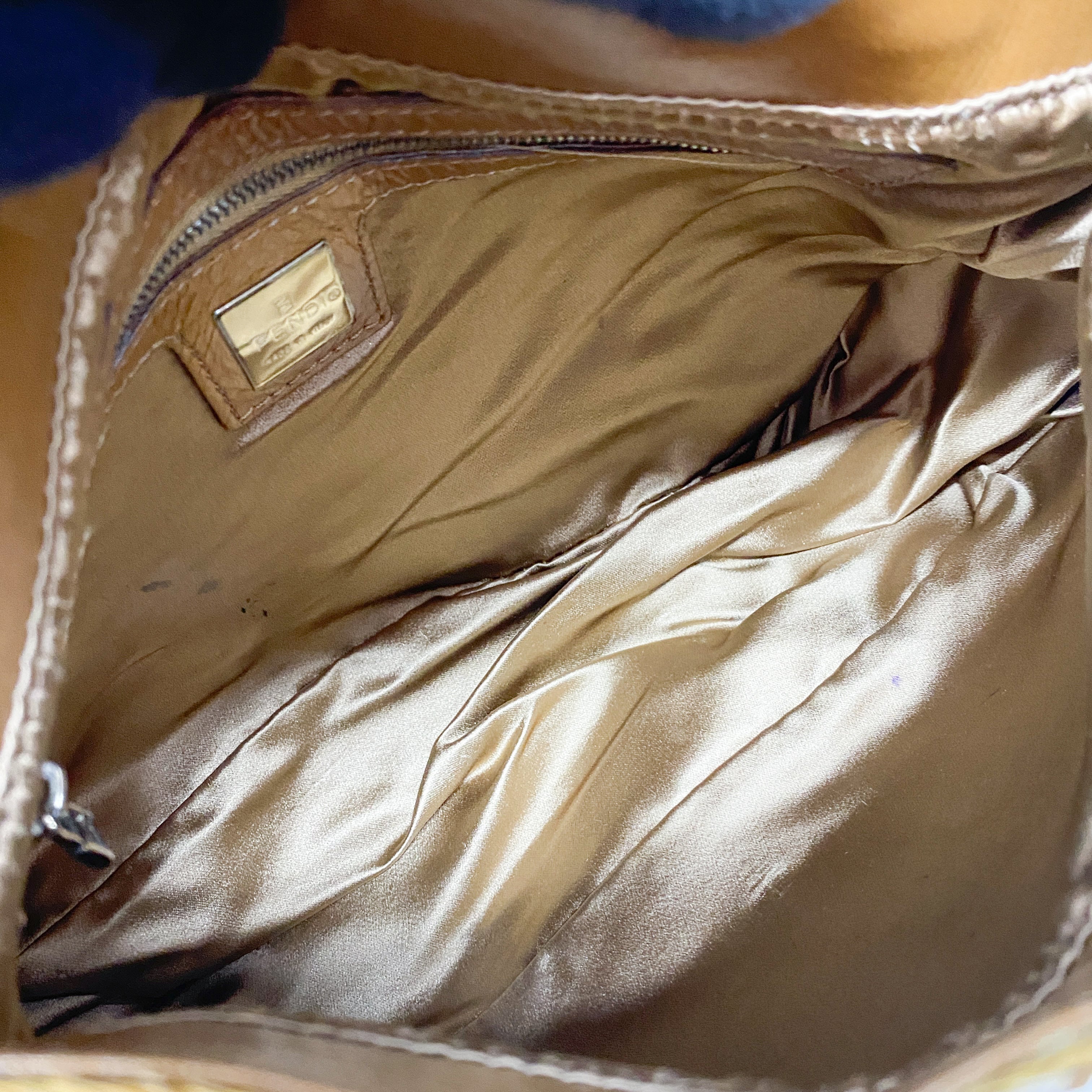 Mamma Baguette Caramel Brown Sequin Shoulder Bag