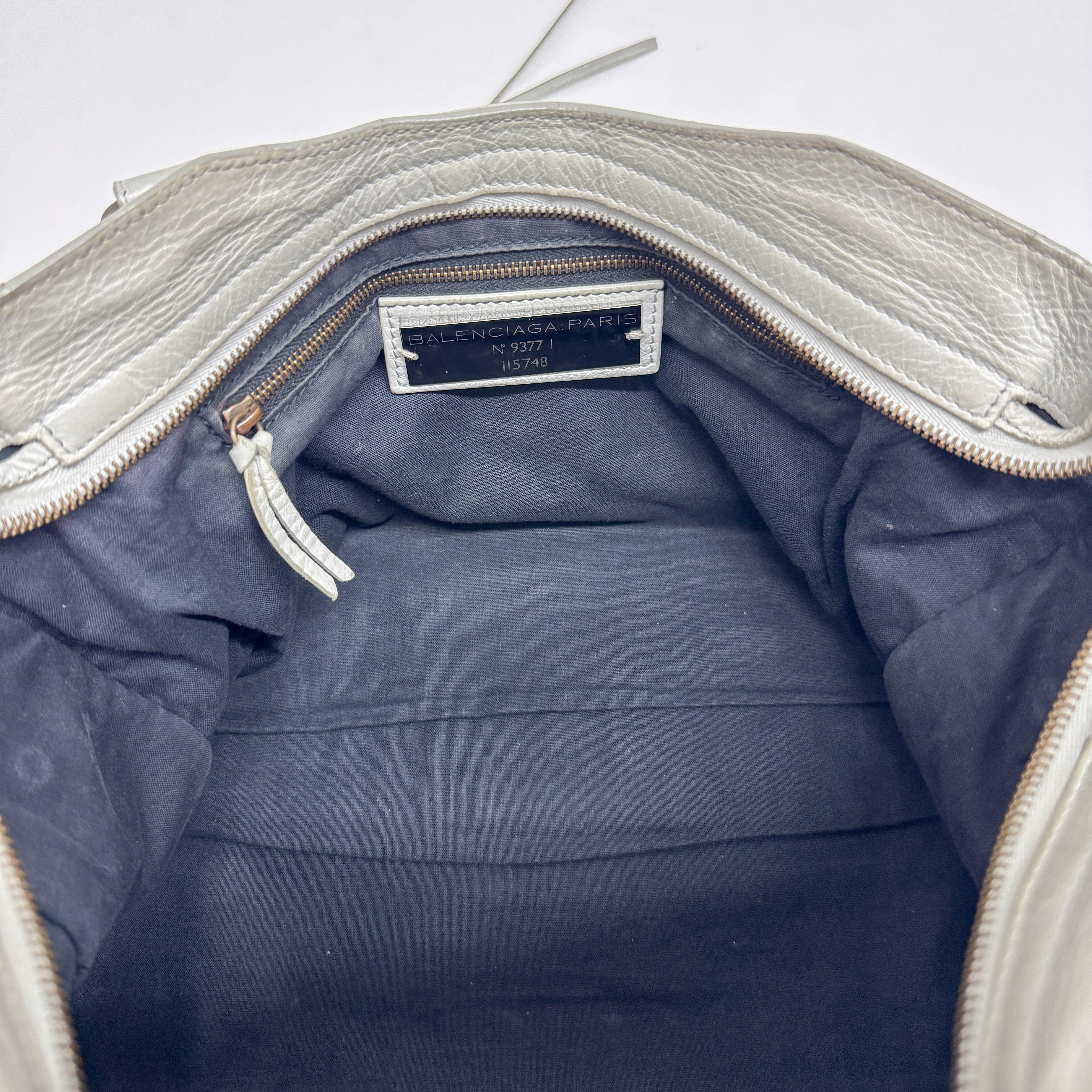 The City Grey Calfskin Leather Two Way Bag