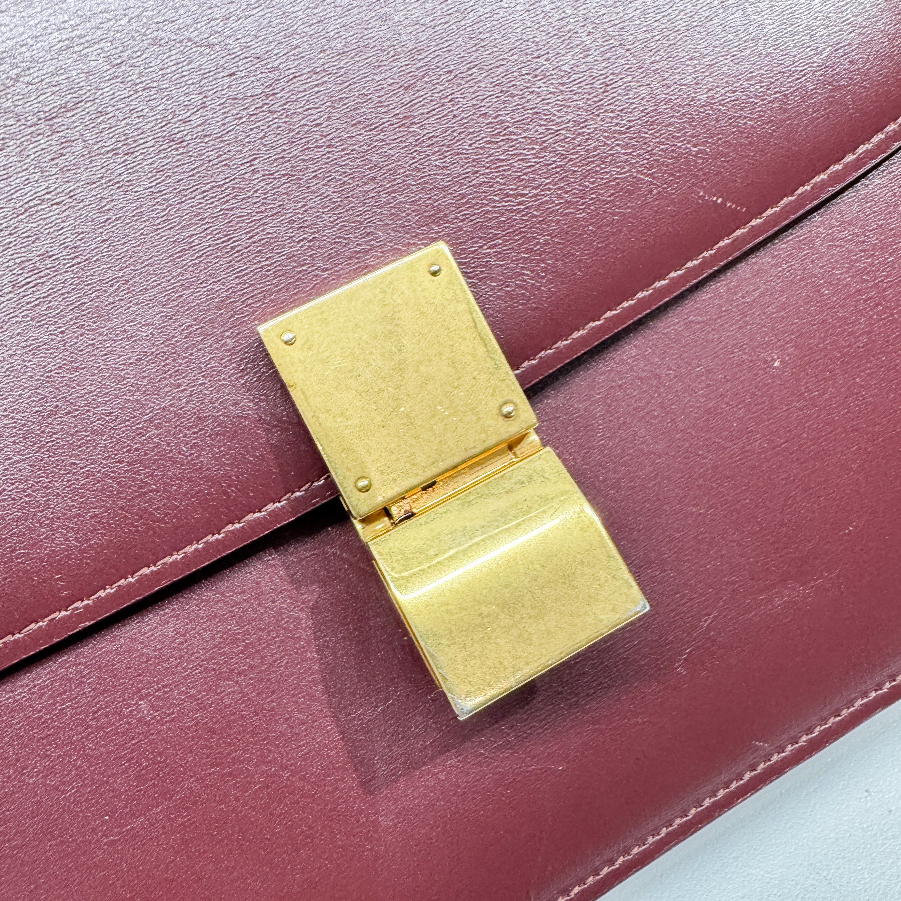 Vintage Red Leather Shoulder Bag