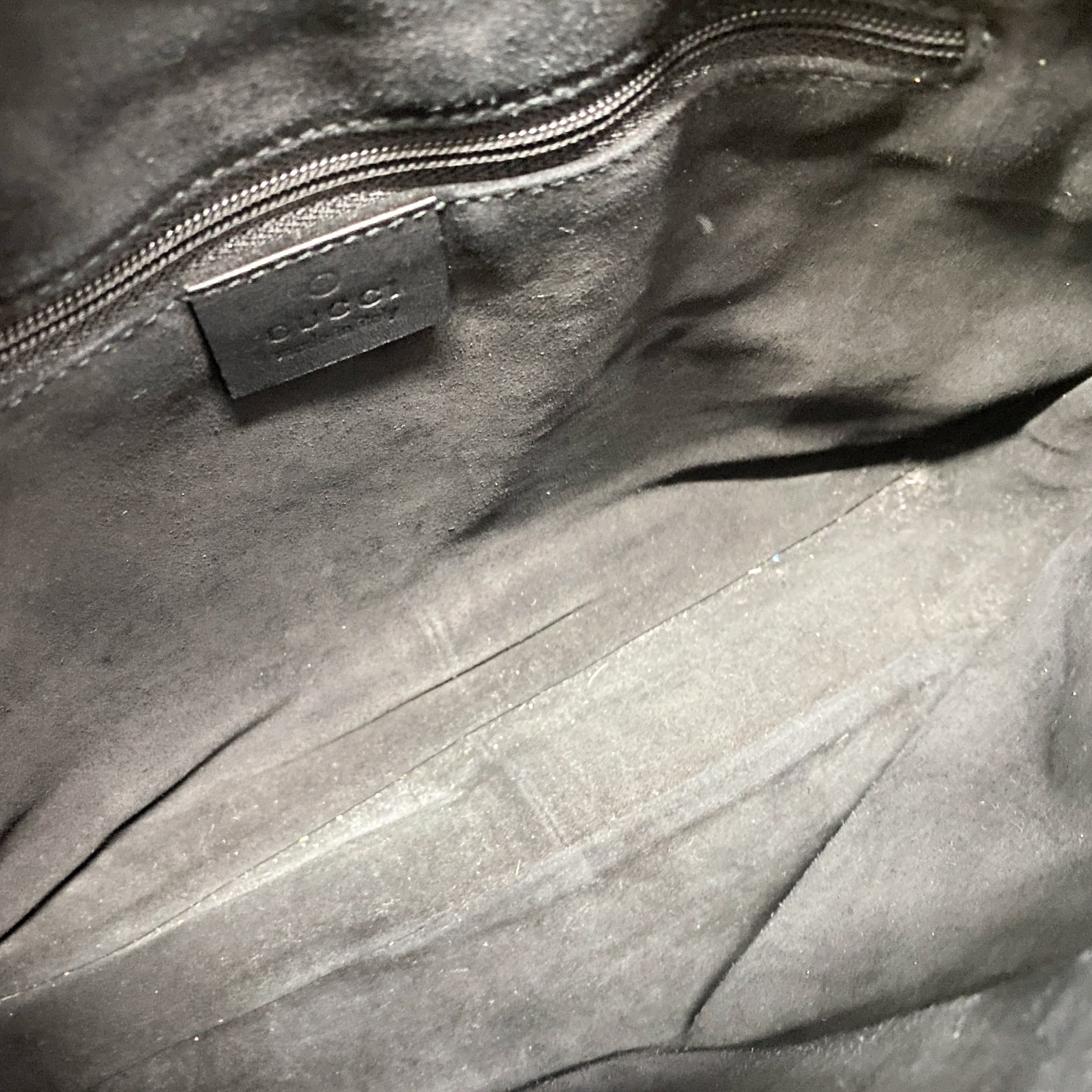 GG Black Suede Bucket Shoulder Bag