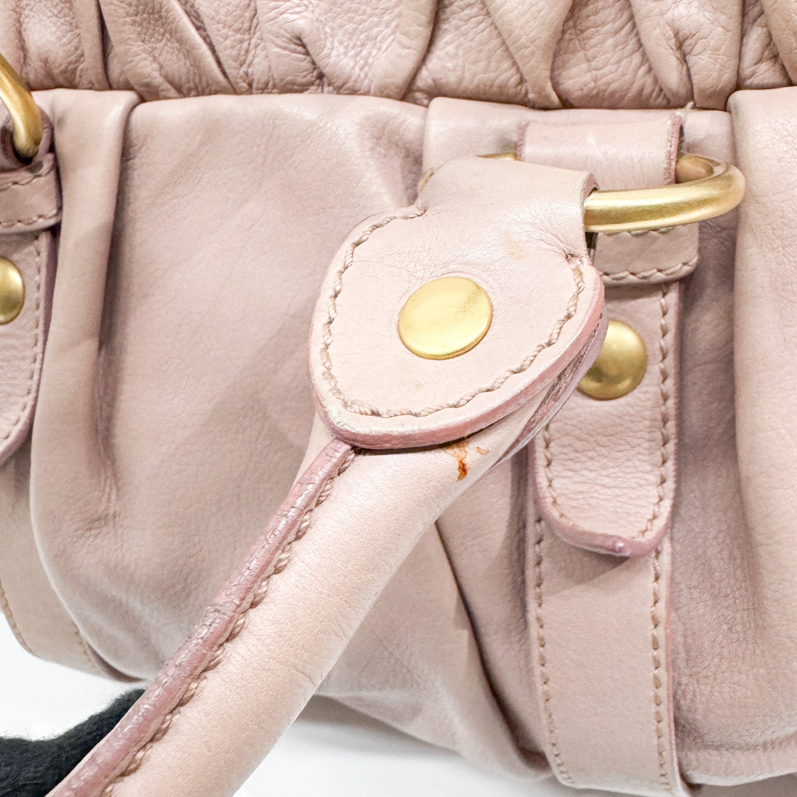 Vitello Pink Leather Two Way Bag