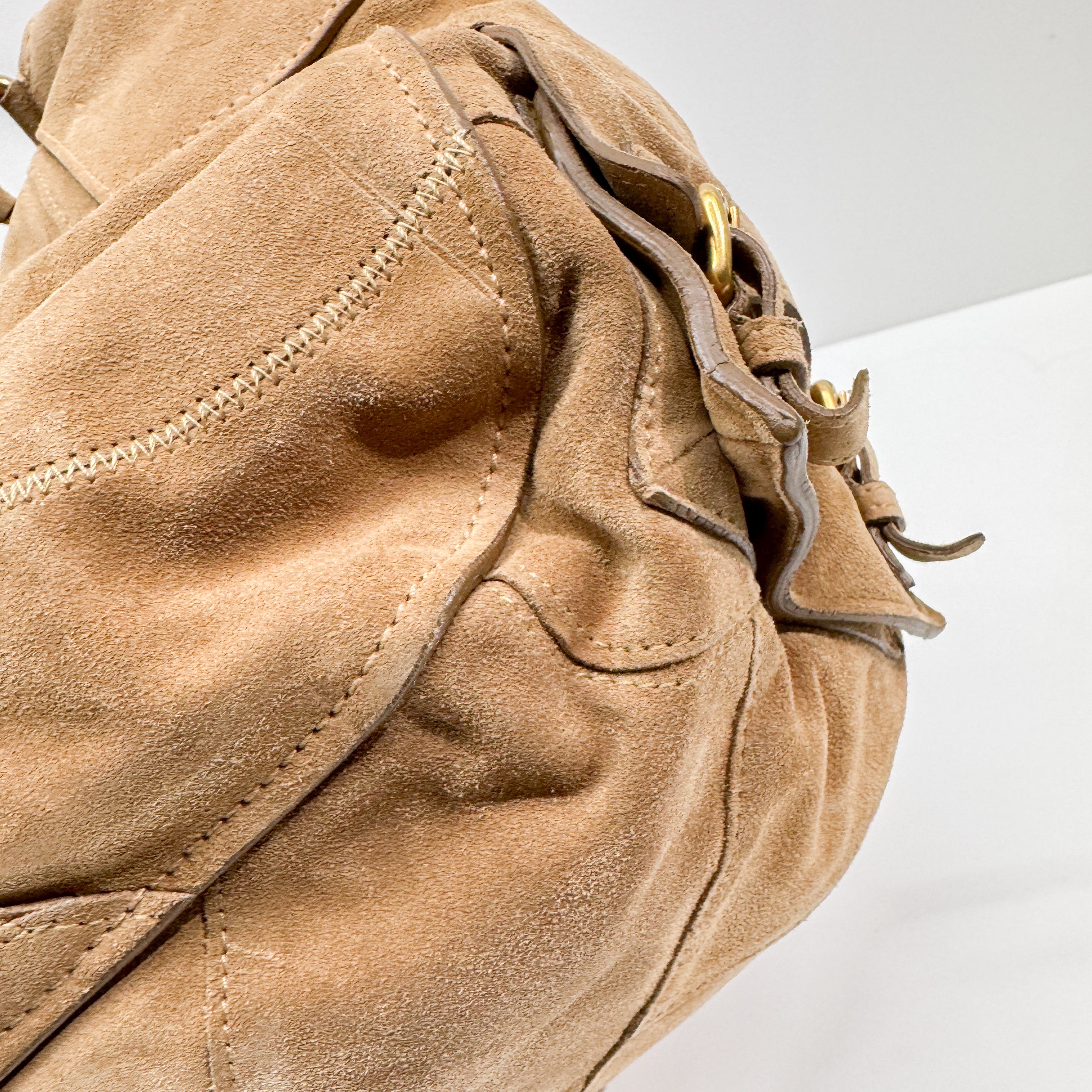 Vintage Brown Suede Shoulder Bag