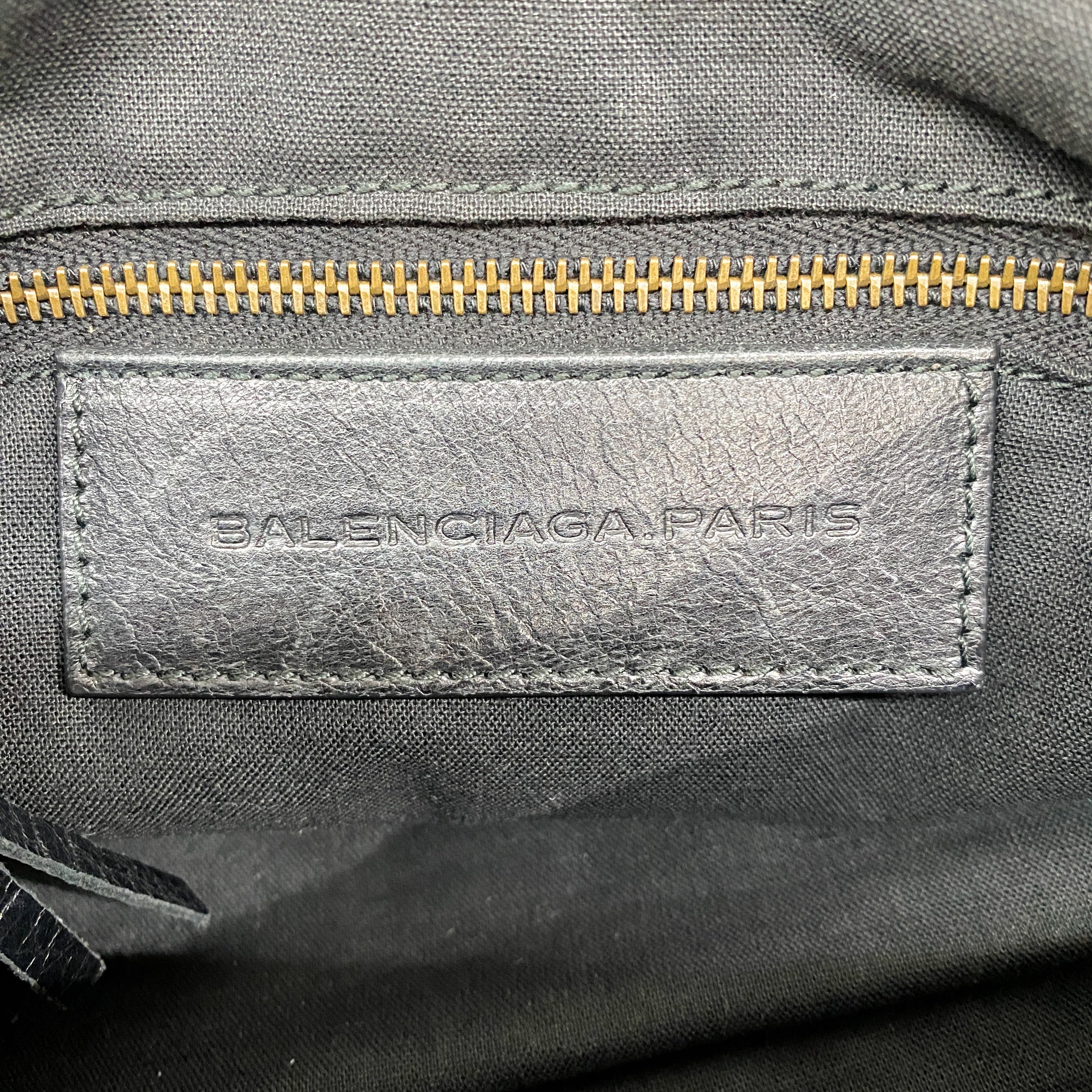 The Town Black Leather Hand Bag