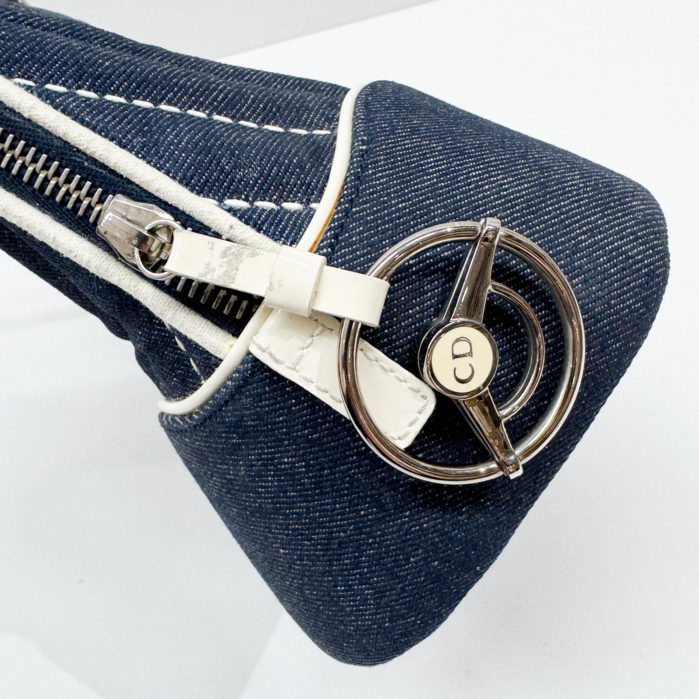 CHRISTIAN DIOR DENIM MONTAIGNE CADILLAC 1947 HANDLE BAG