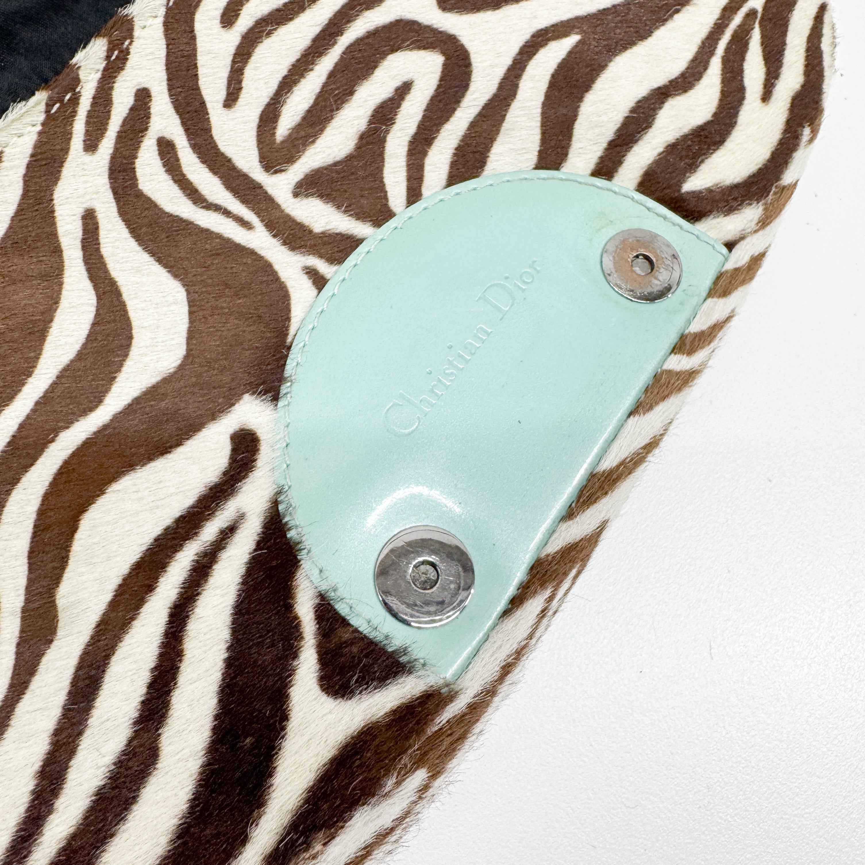 Limited Edition Malice Pearl Zebra Print Pony Hair Shoulder Bag