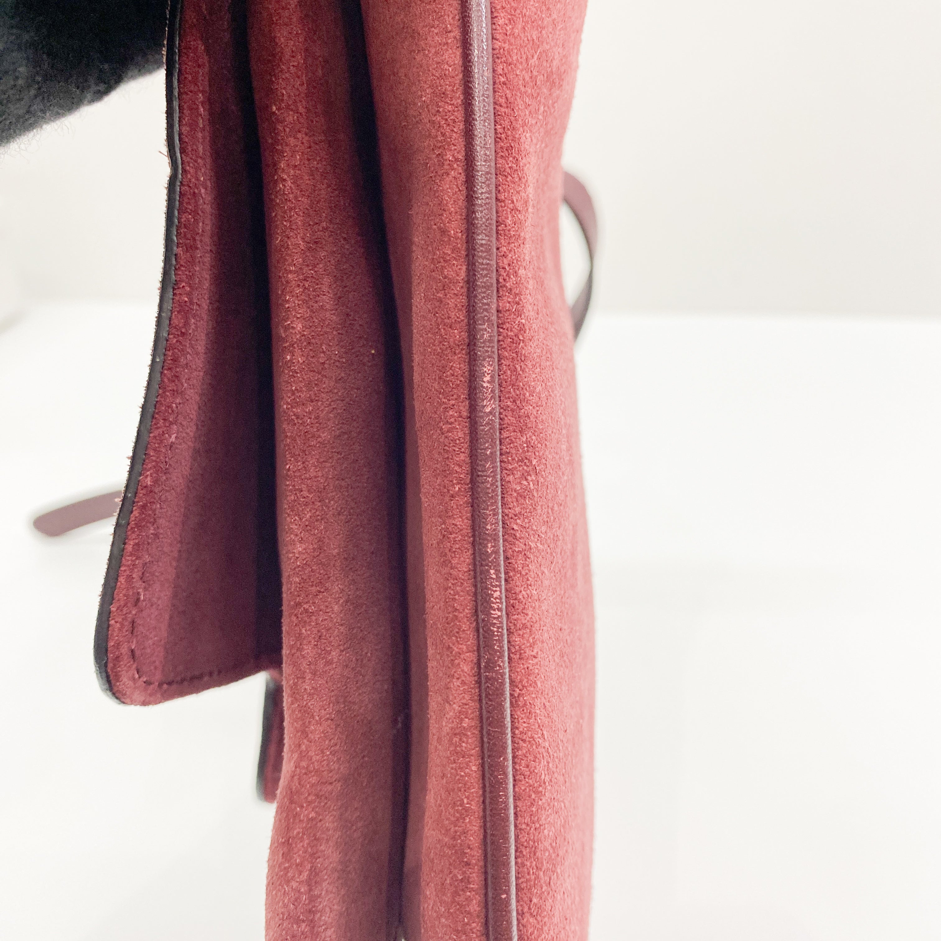 GG Marmont Red Suede Shoulder Bag