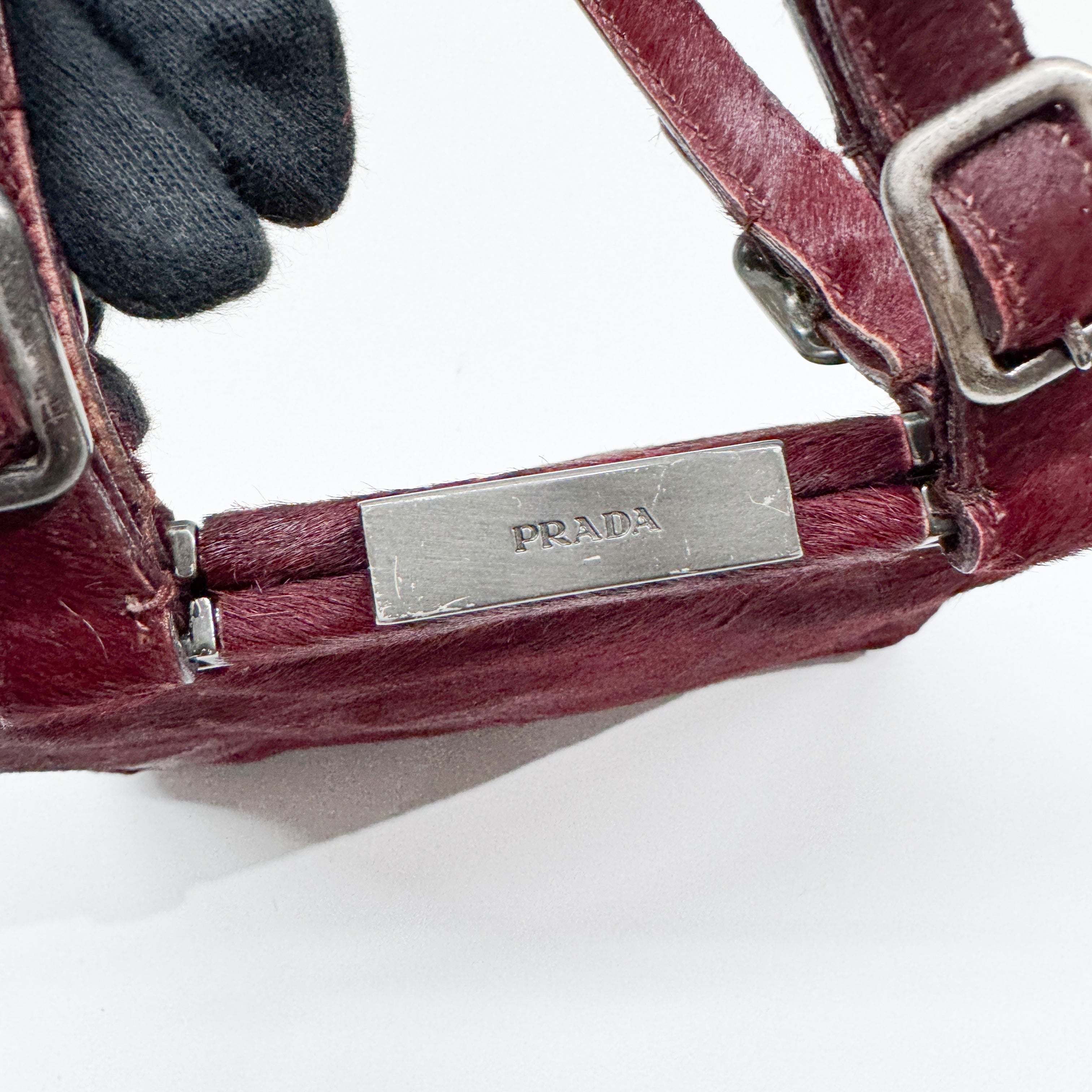 Red Pony Hair Hand Bag