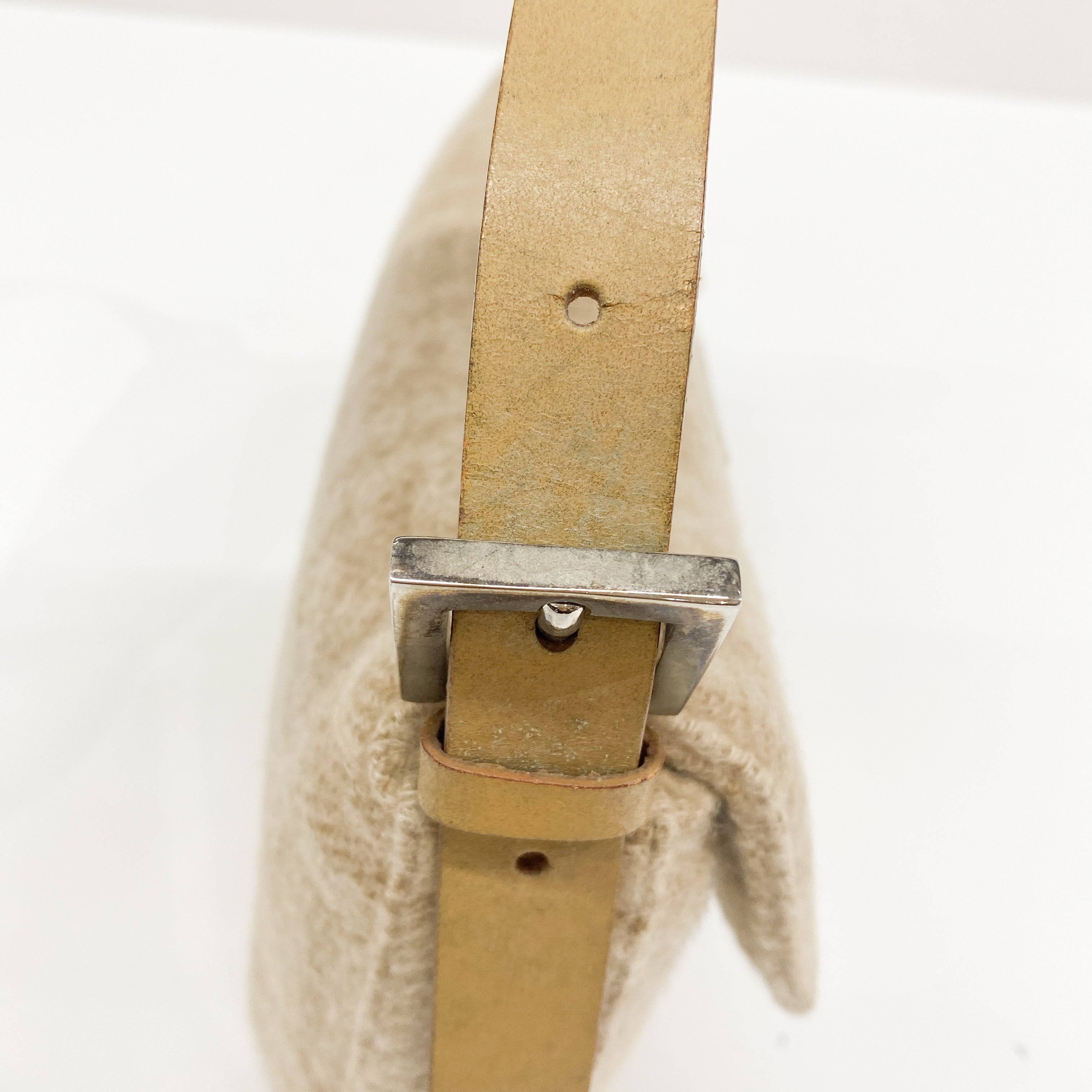 Zucca Baguette Beige Wool Shoulder Bag