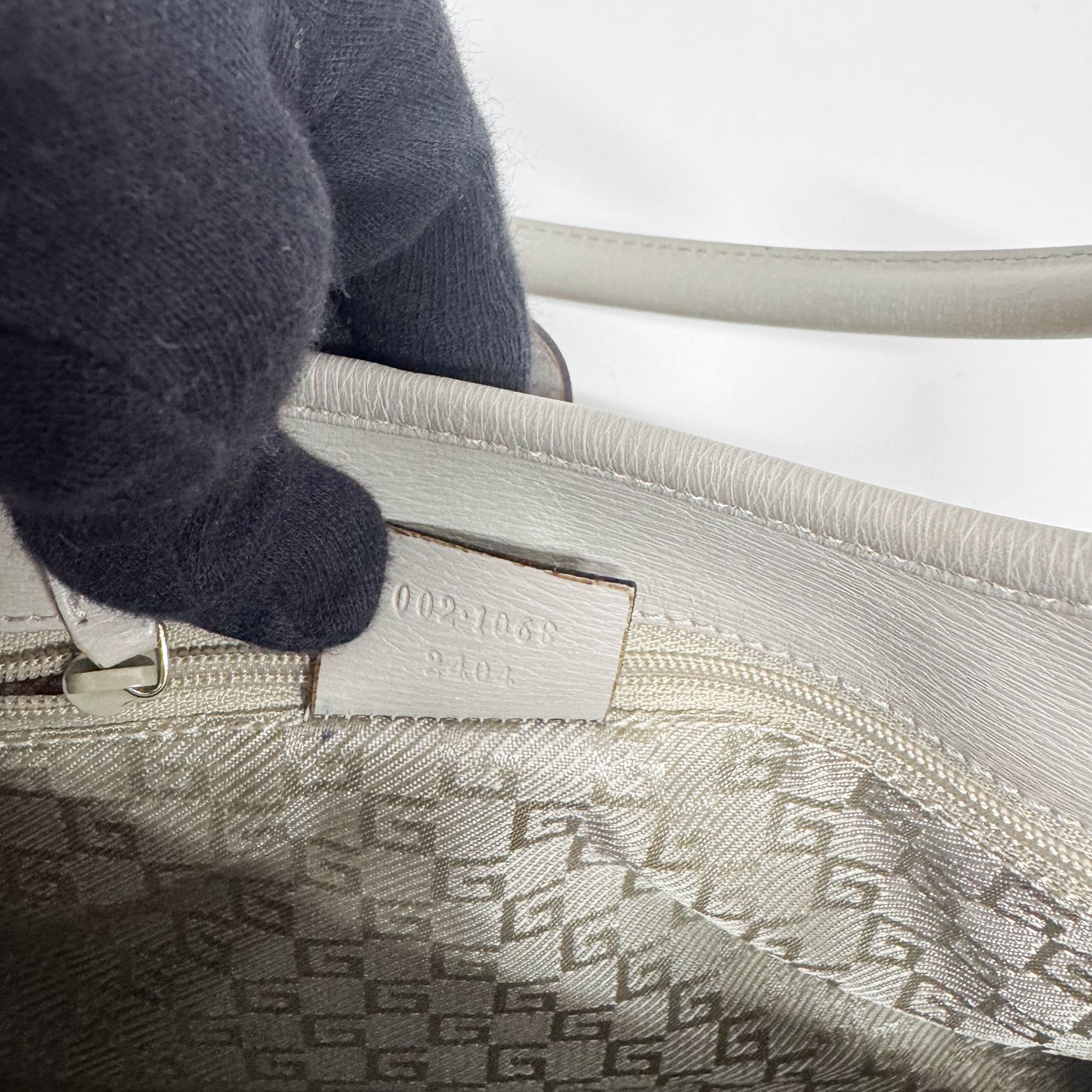 Jackie Small Grey Leather Shoulder Bag