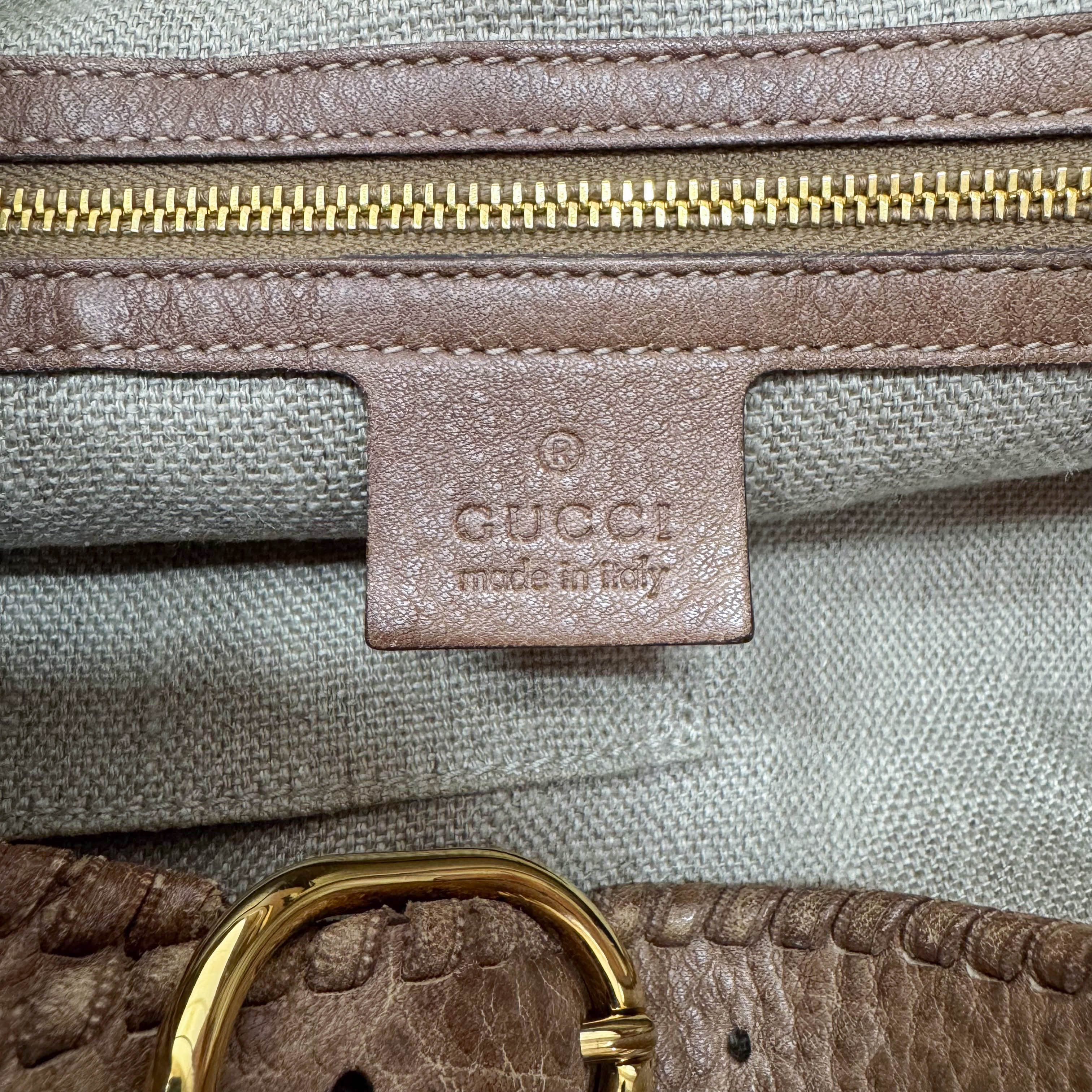 New Jackie Bamboo Guccissima Brown Calfskin Shoulder Bag