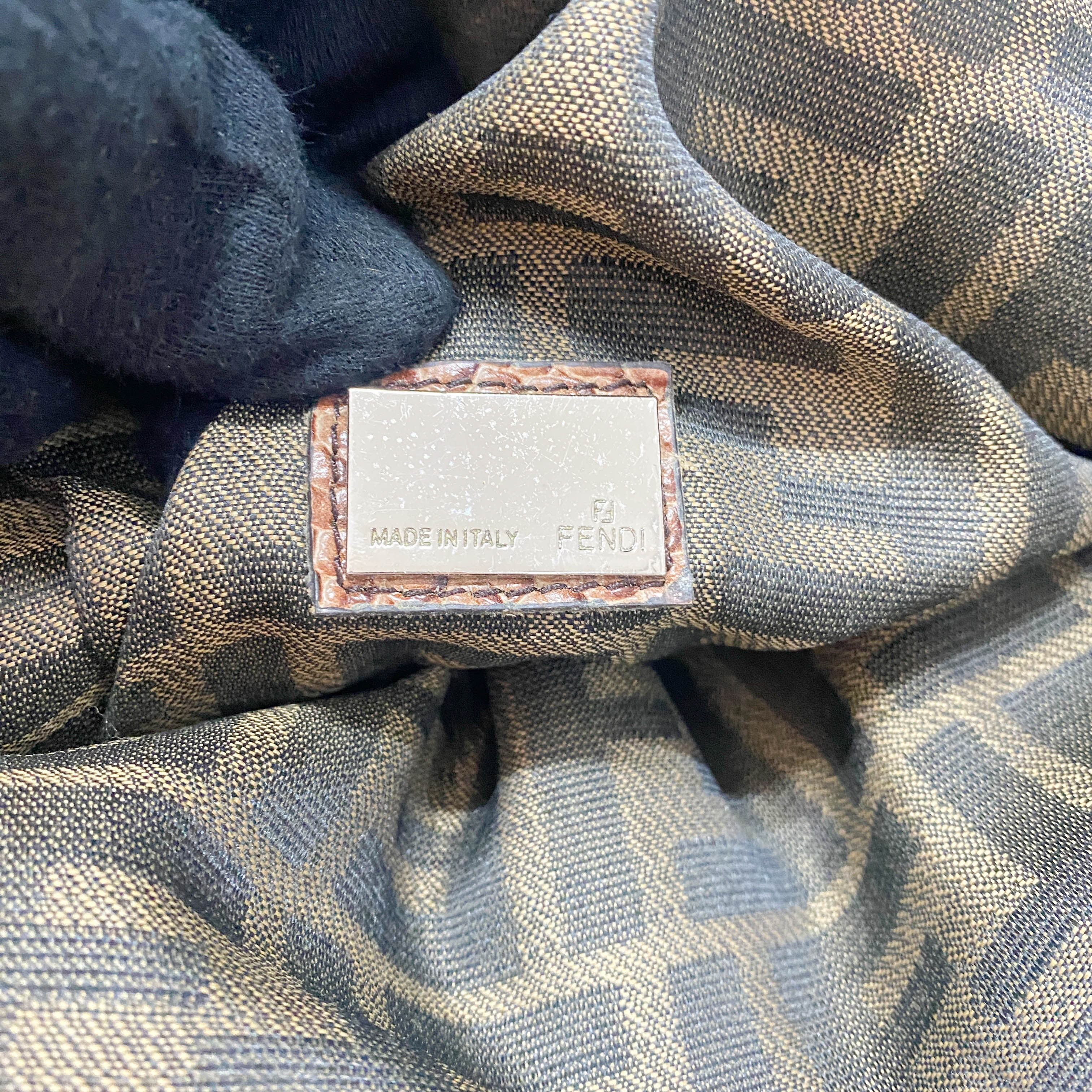 Spy Zucca Canvas & Leather Shoulder Bag