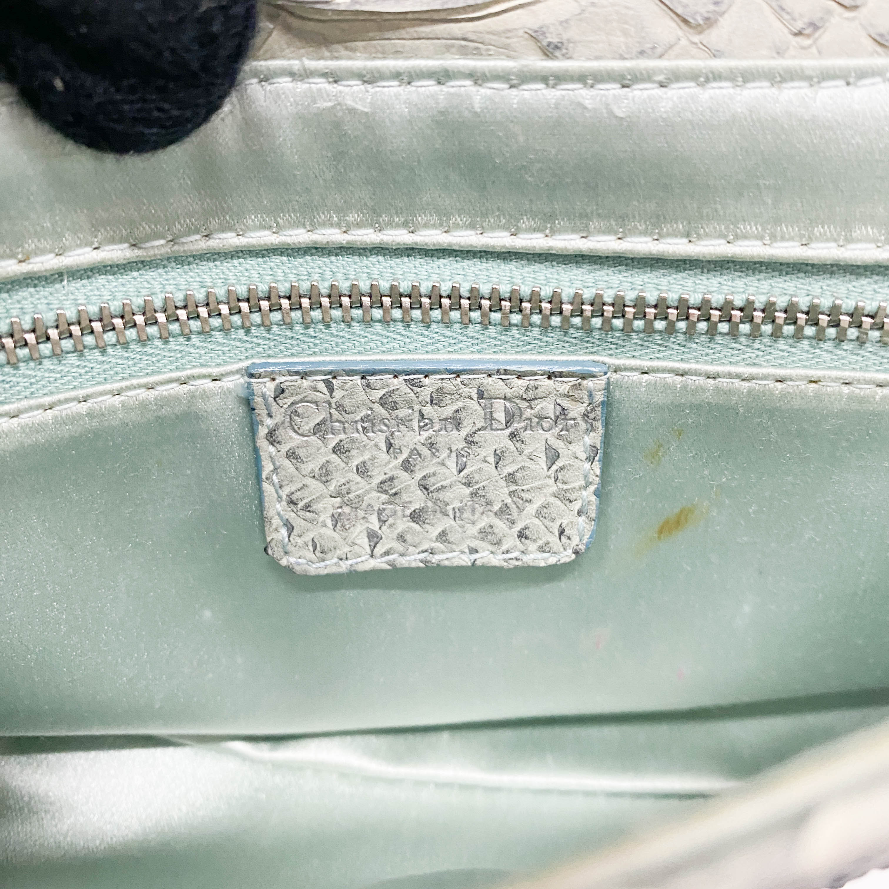 Saddle Light Grey Python Two Way Bag