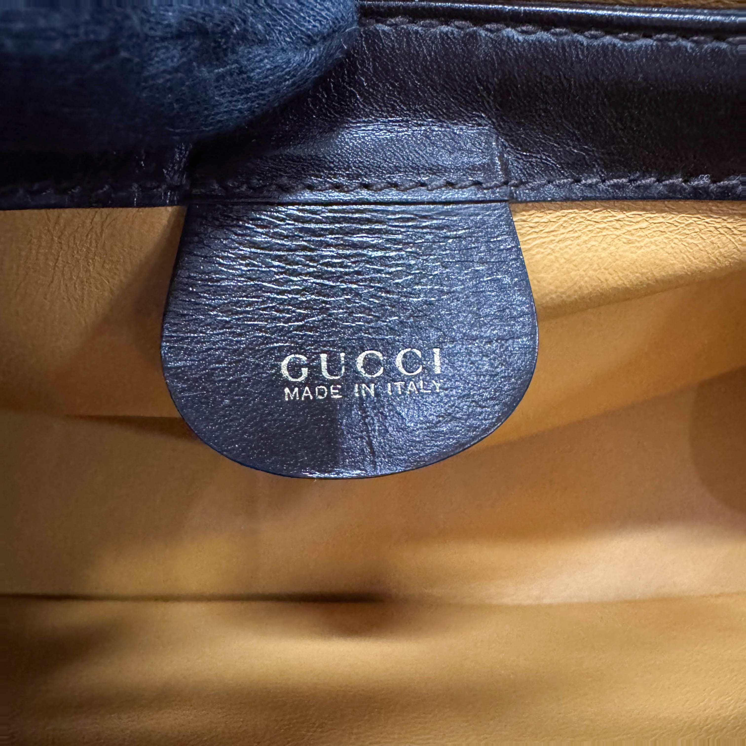 G Buckle Top Brown Leather Handbag