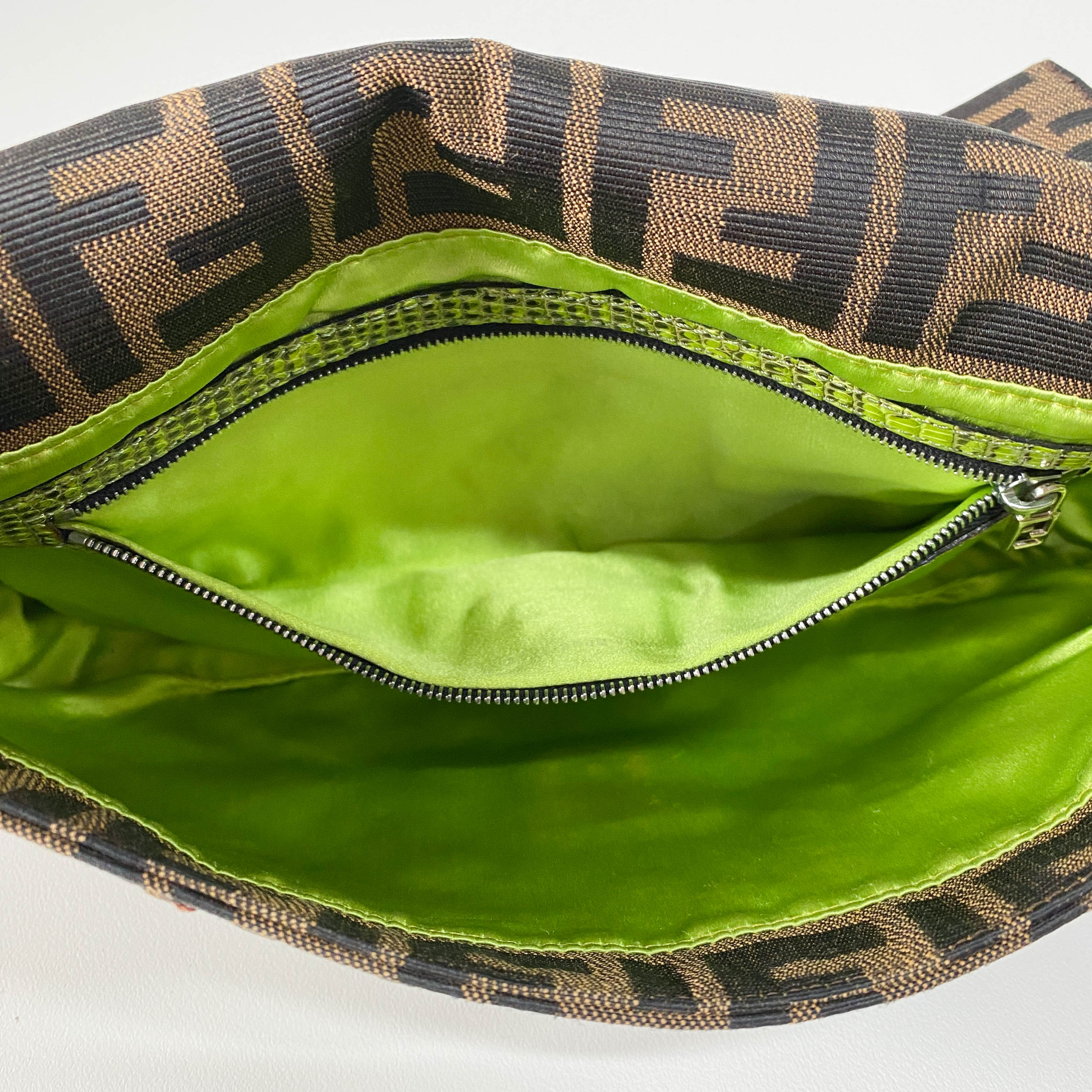 Zucca FF Design With Beads Baguette Shoulder Bag