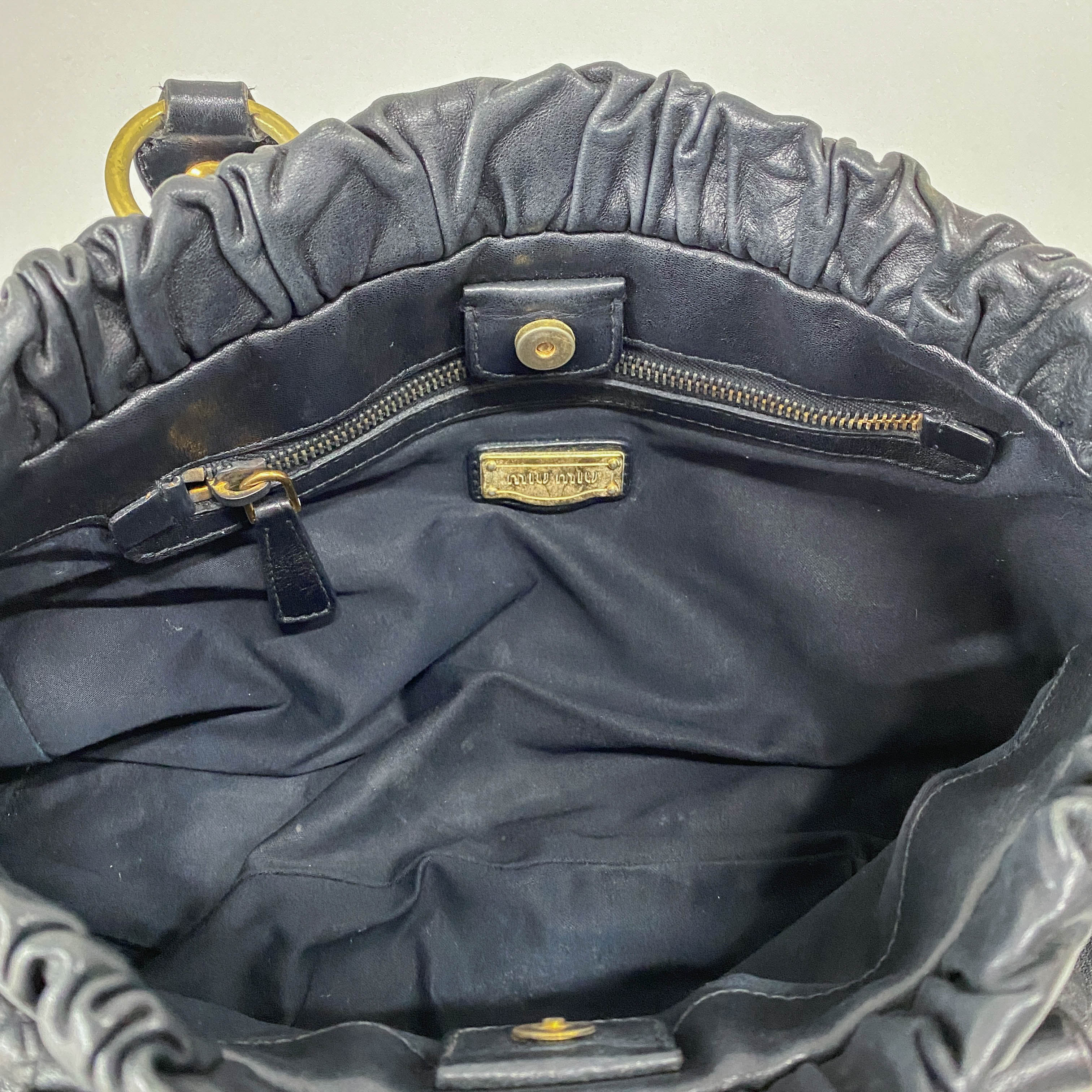 Vitello Black Leather Two Way Bag