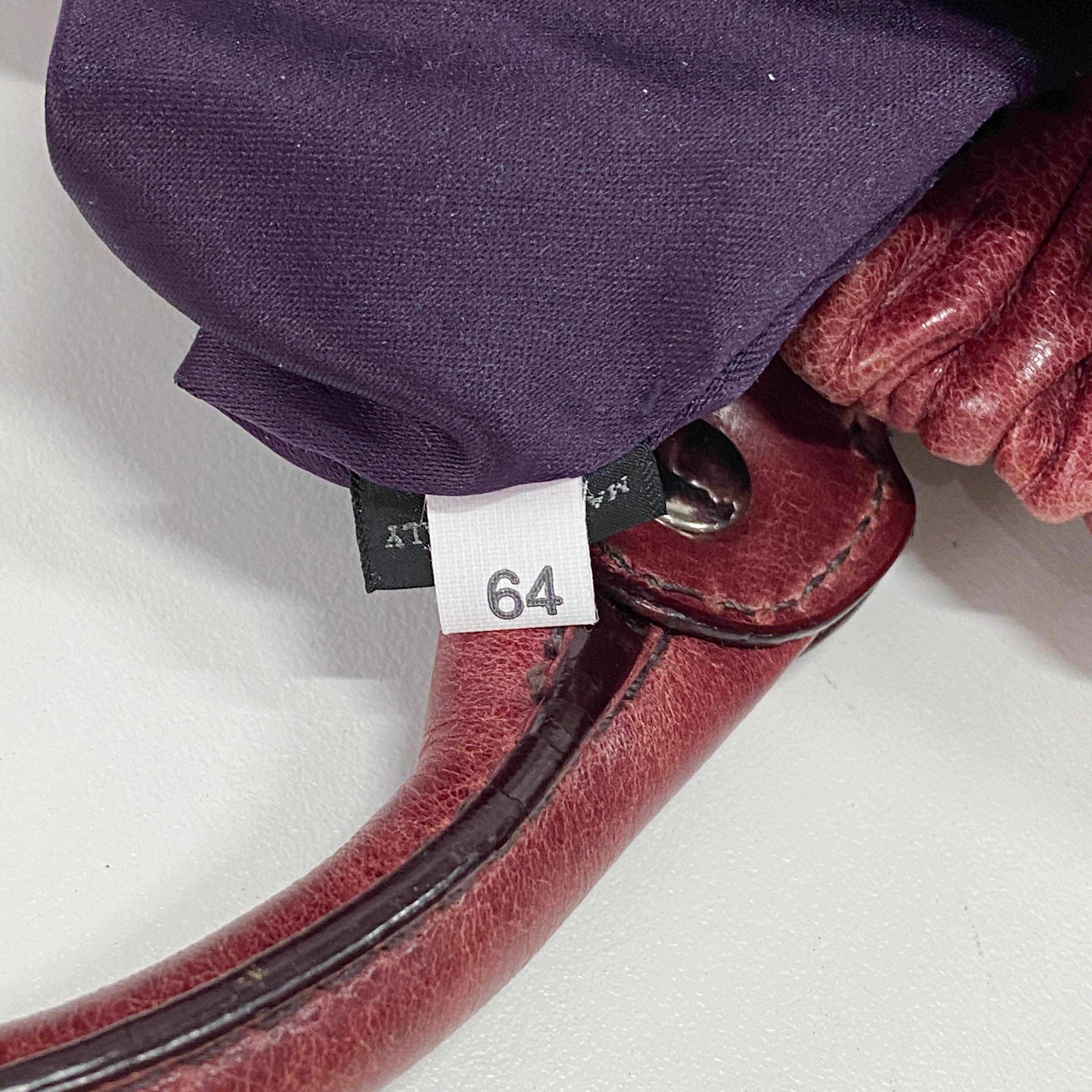 Vitello Red Calfskin Leather Two Way Bag