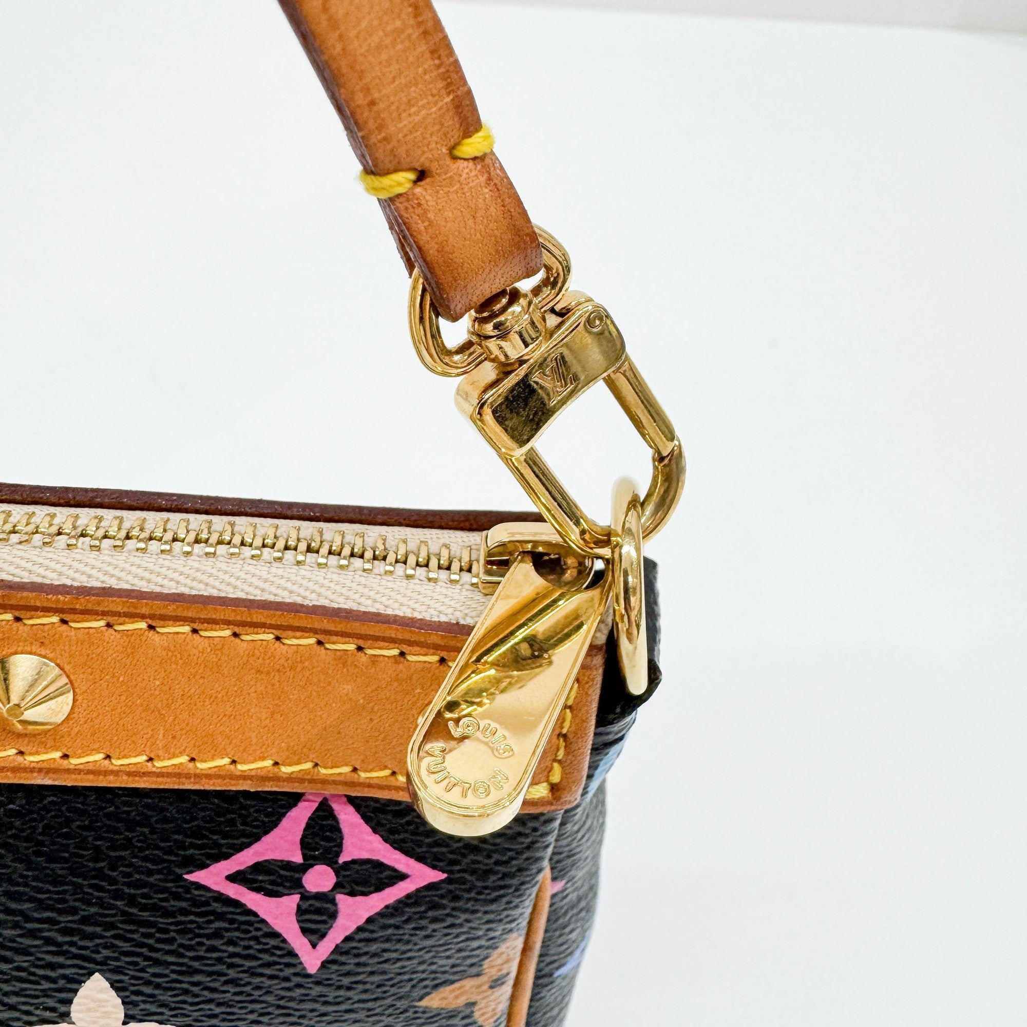 LV x Takashi Murakami Black Canvas Pochette Accessoire