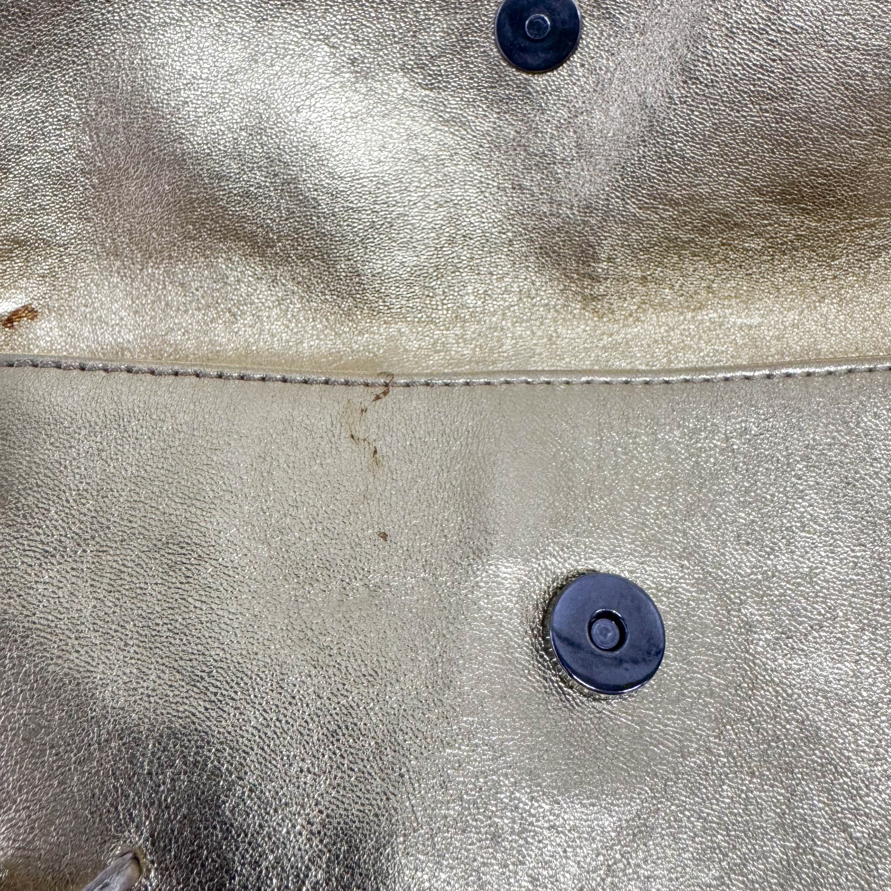 Small Golden Leather Shoulder Bag