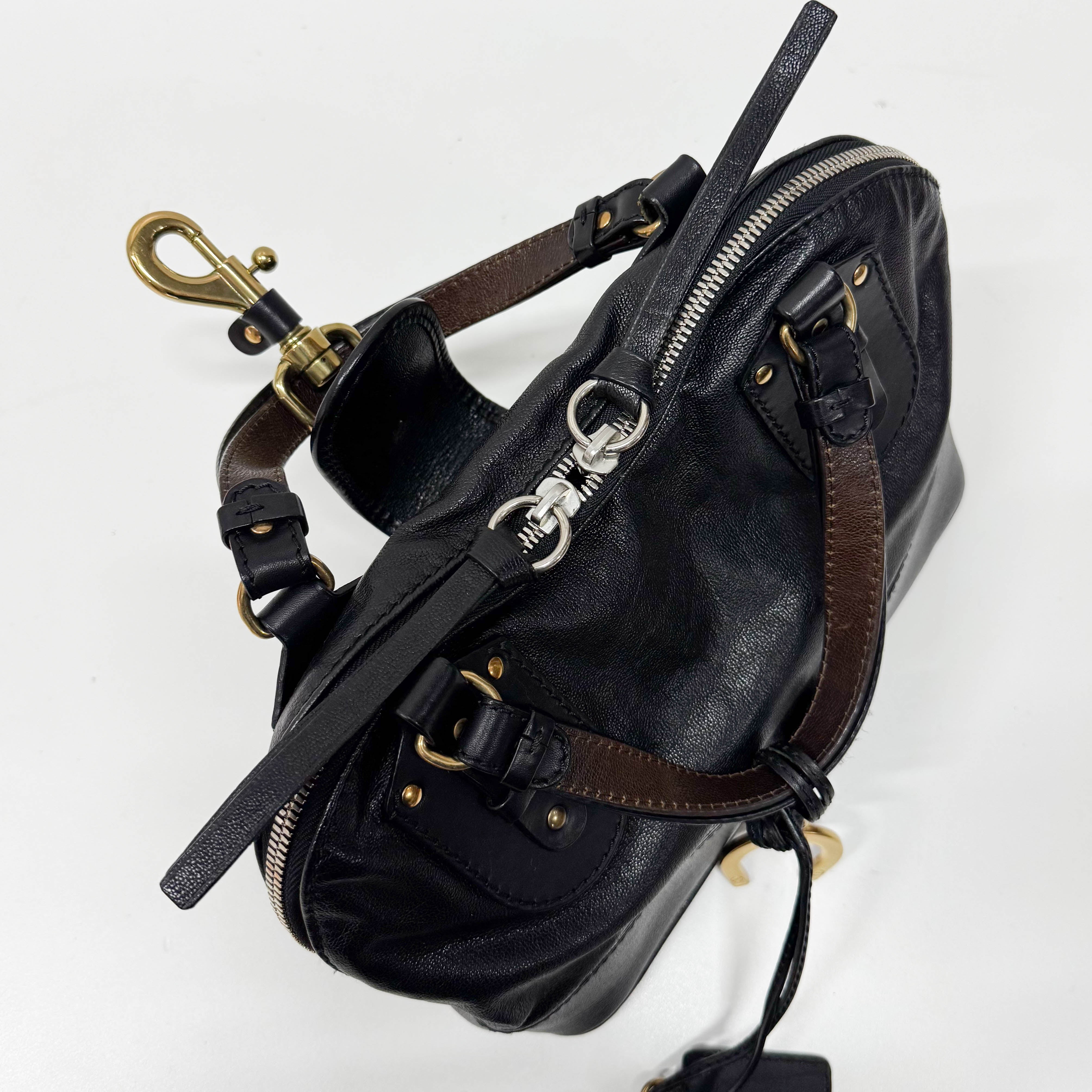 Kerala Black Leather Handbag