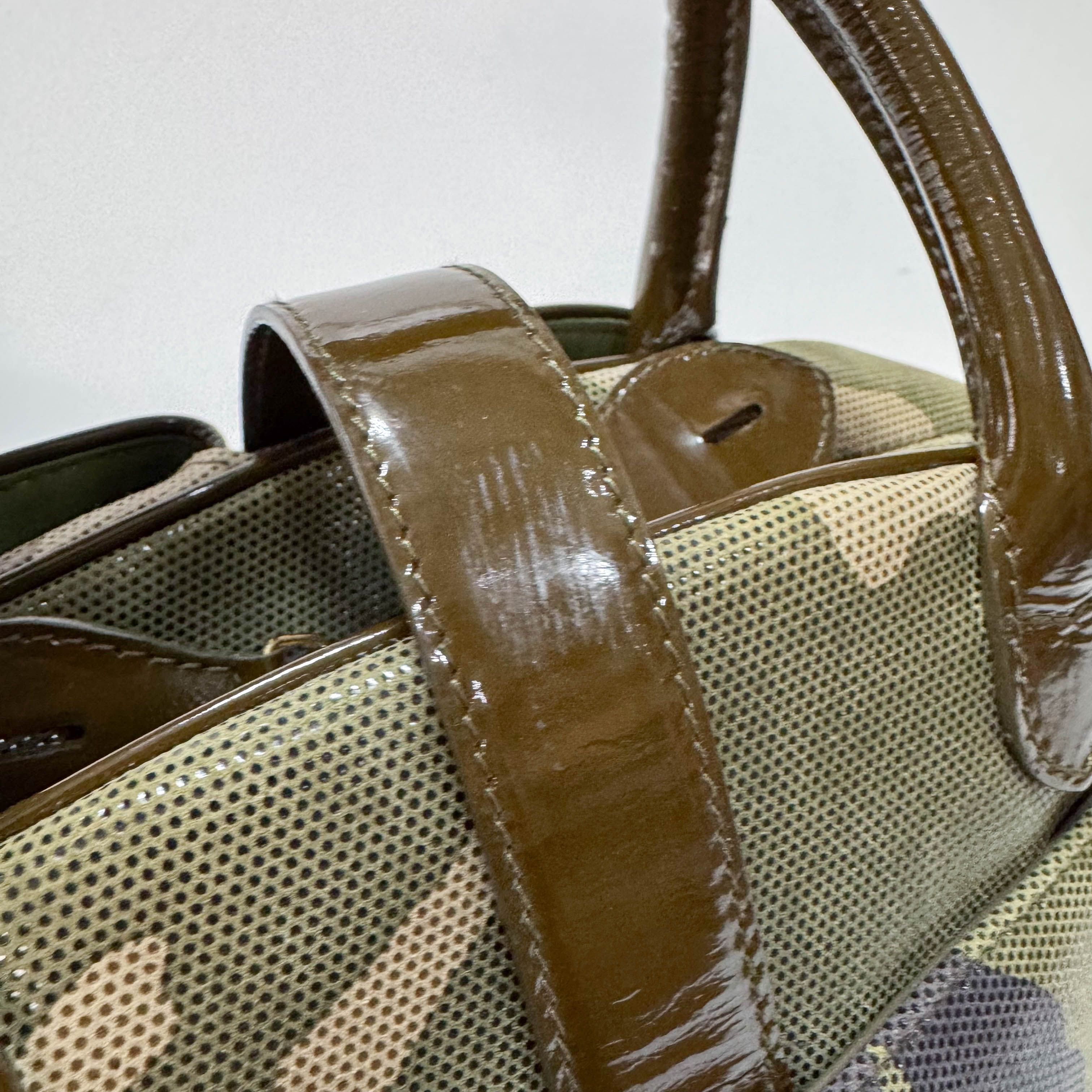 Vintage Green Camouflage Canvas Hand Bag