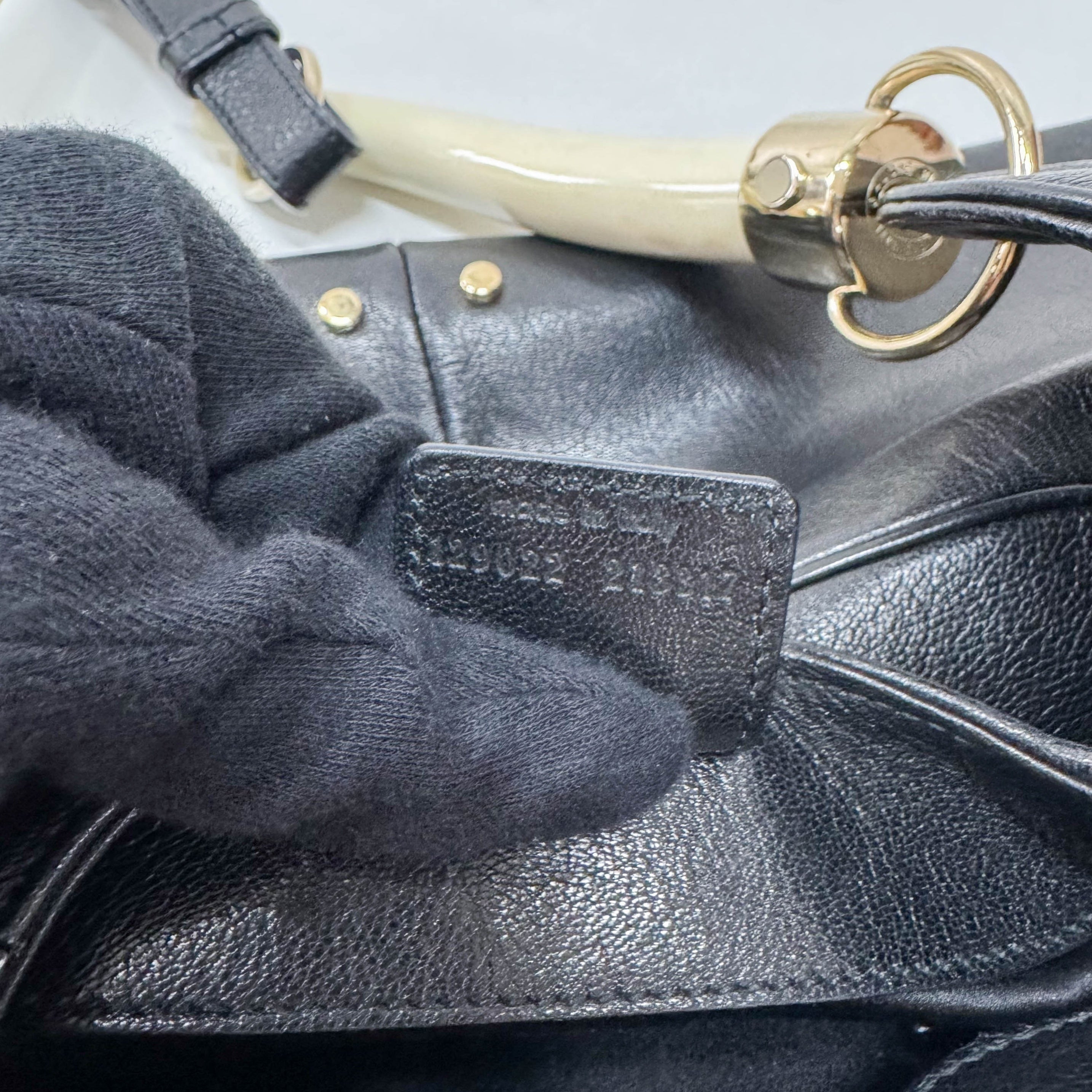 Mombasa Black Leather Double Buffalo Horn Shoulder Bag