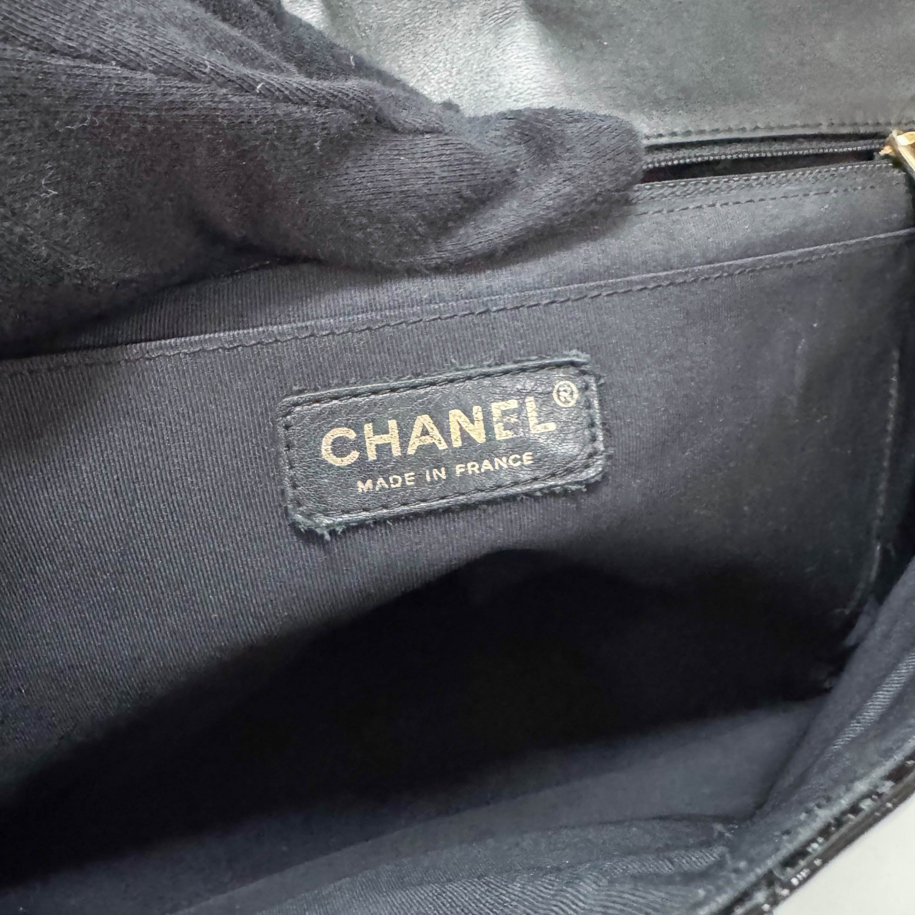 Timeless Classic Flap BlackPatent Leather Shoulder/Crossbody Bag