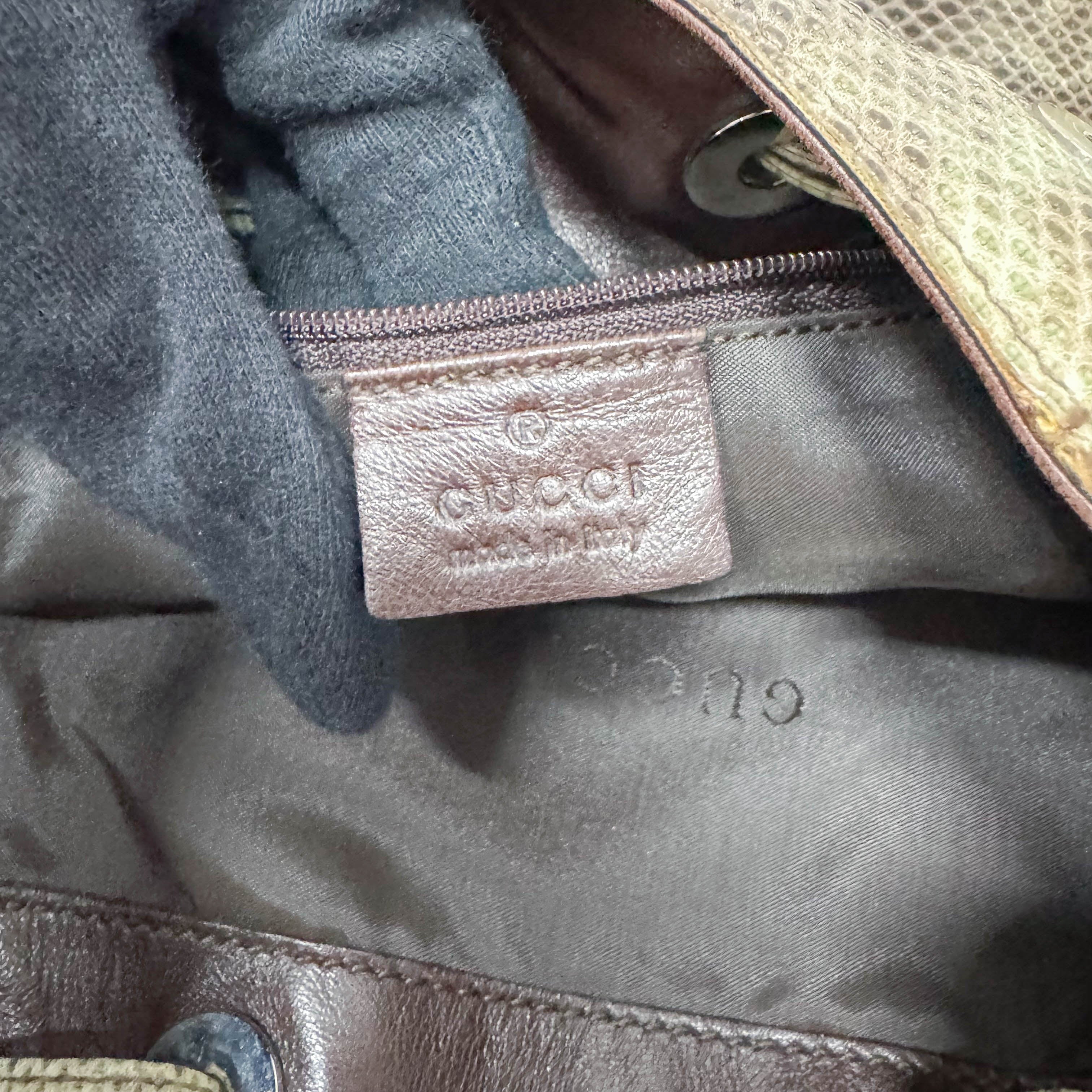 Green Python Leather Hobo Bag