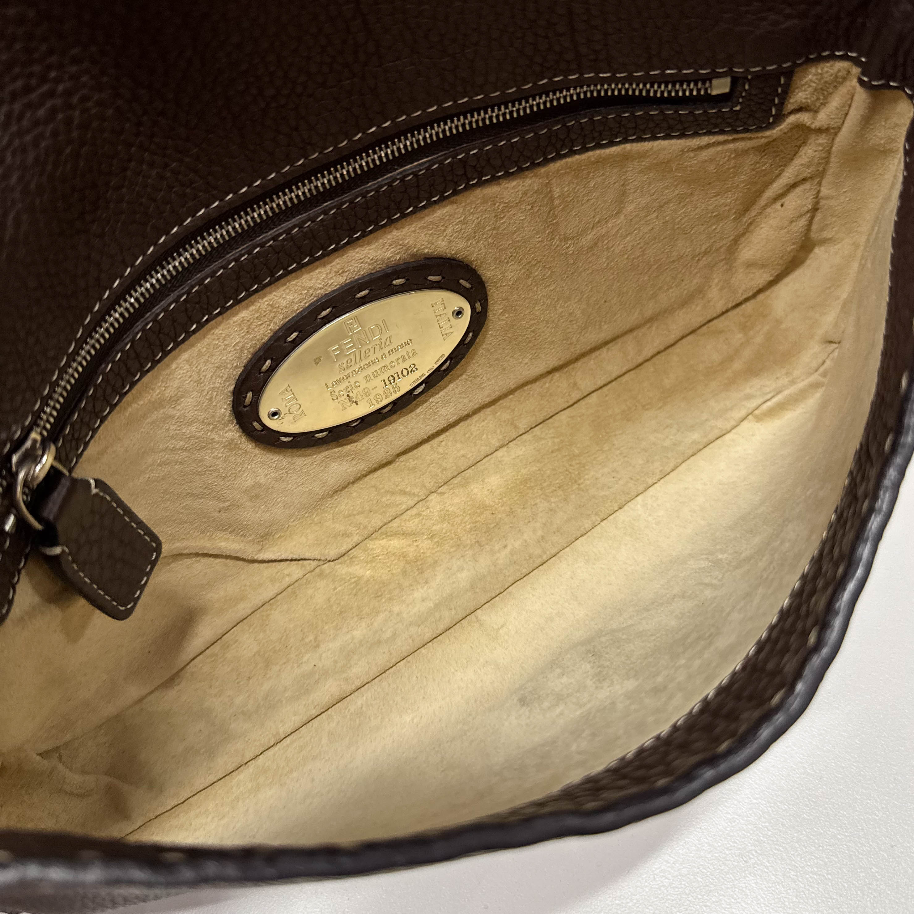 Selleria Baguette Brown Leather Shoulder Bag