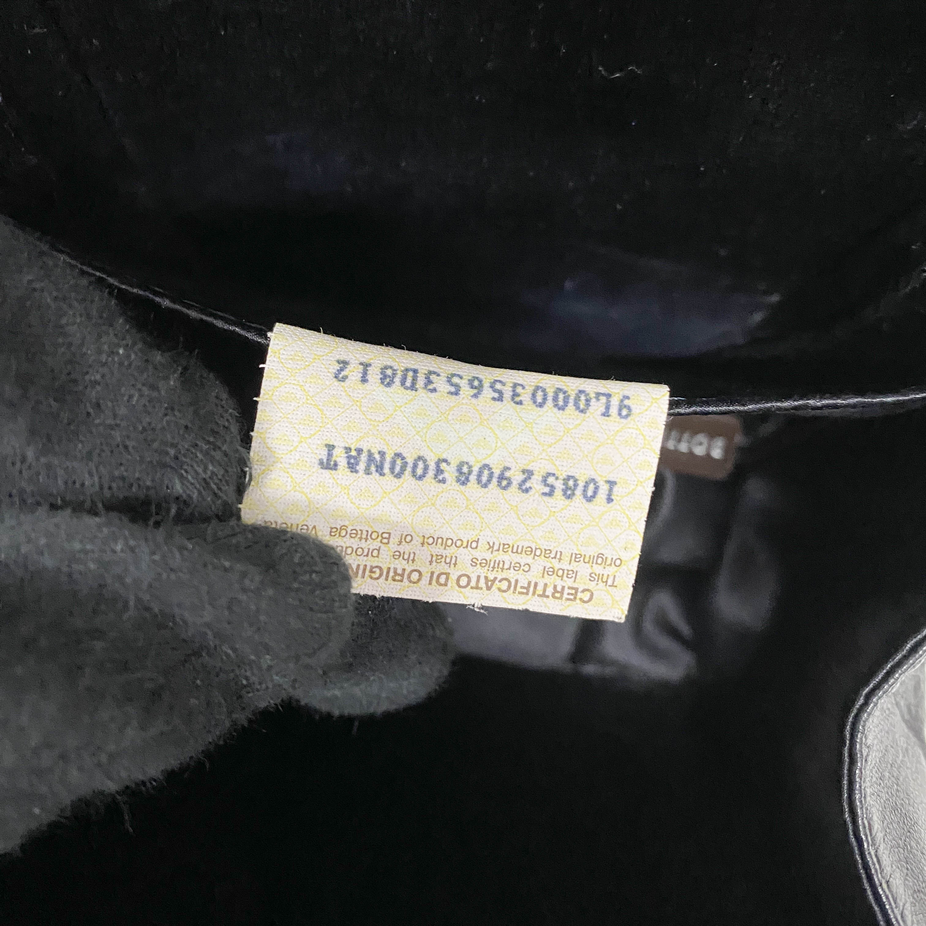 Intrecciato Black & Silver Leather Box Handbag