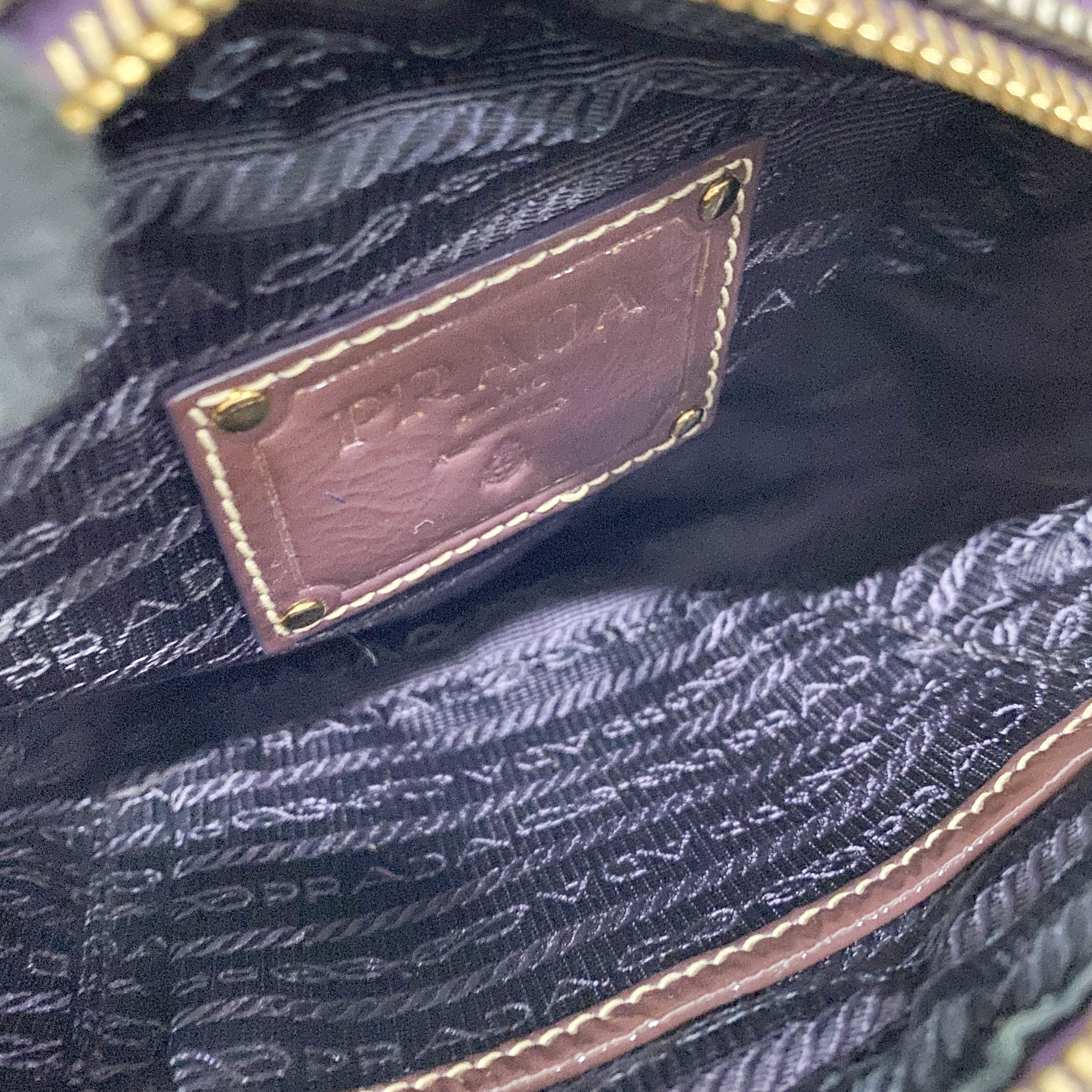 Tessuto Pietre Purple Nylon Crossbody Bag