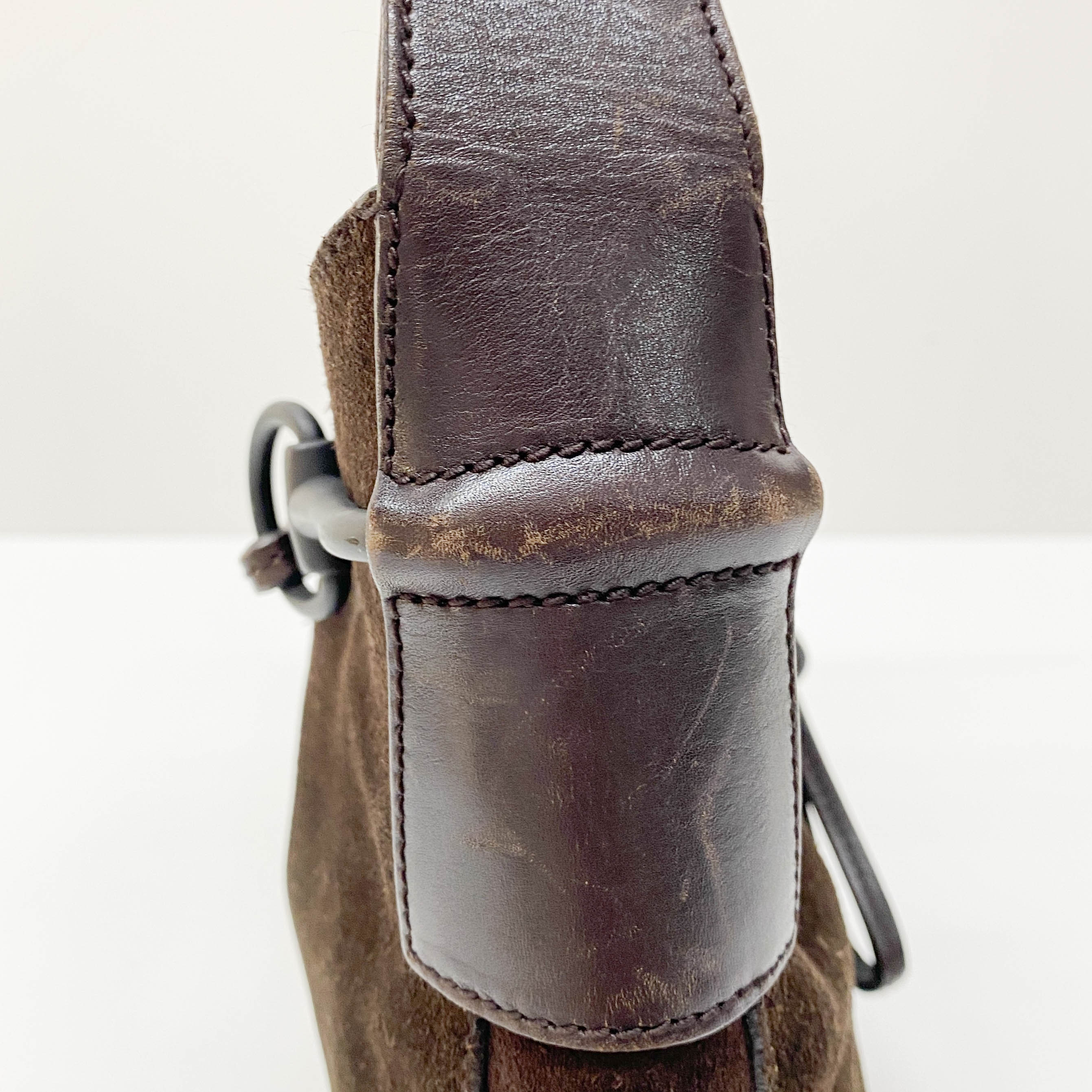 Vintage Brown Suede Shoulder Bag