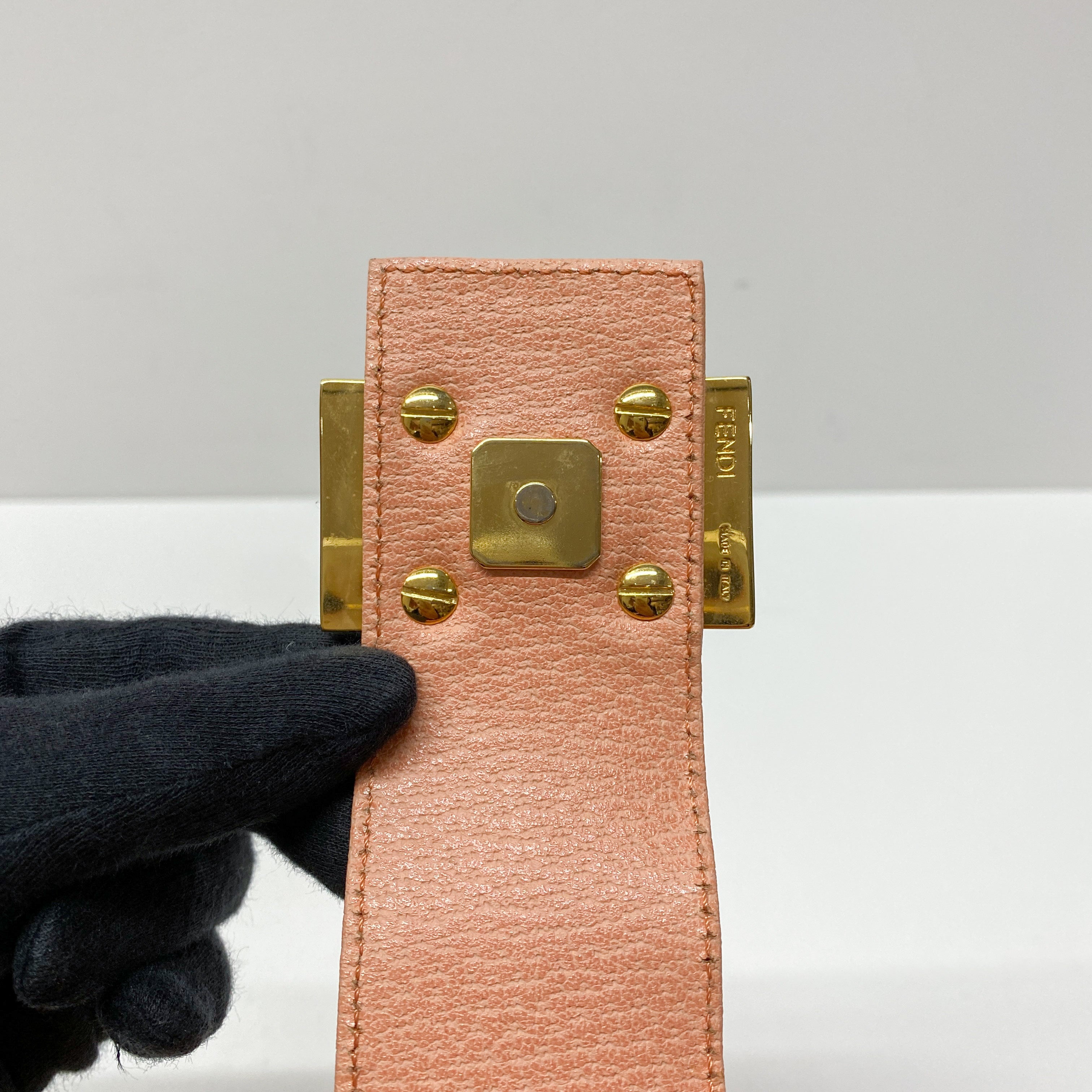 Mamma Baguette Peach Leather Box Bag