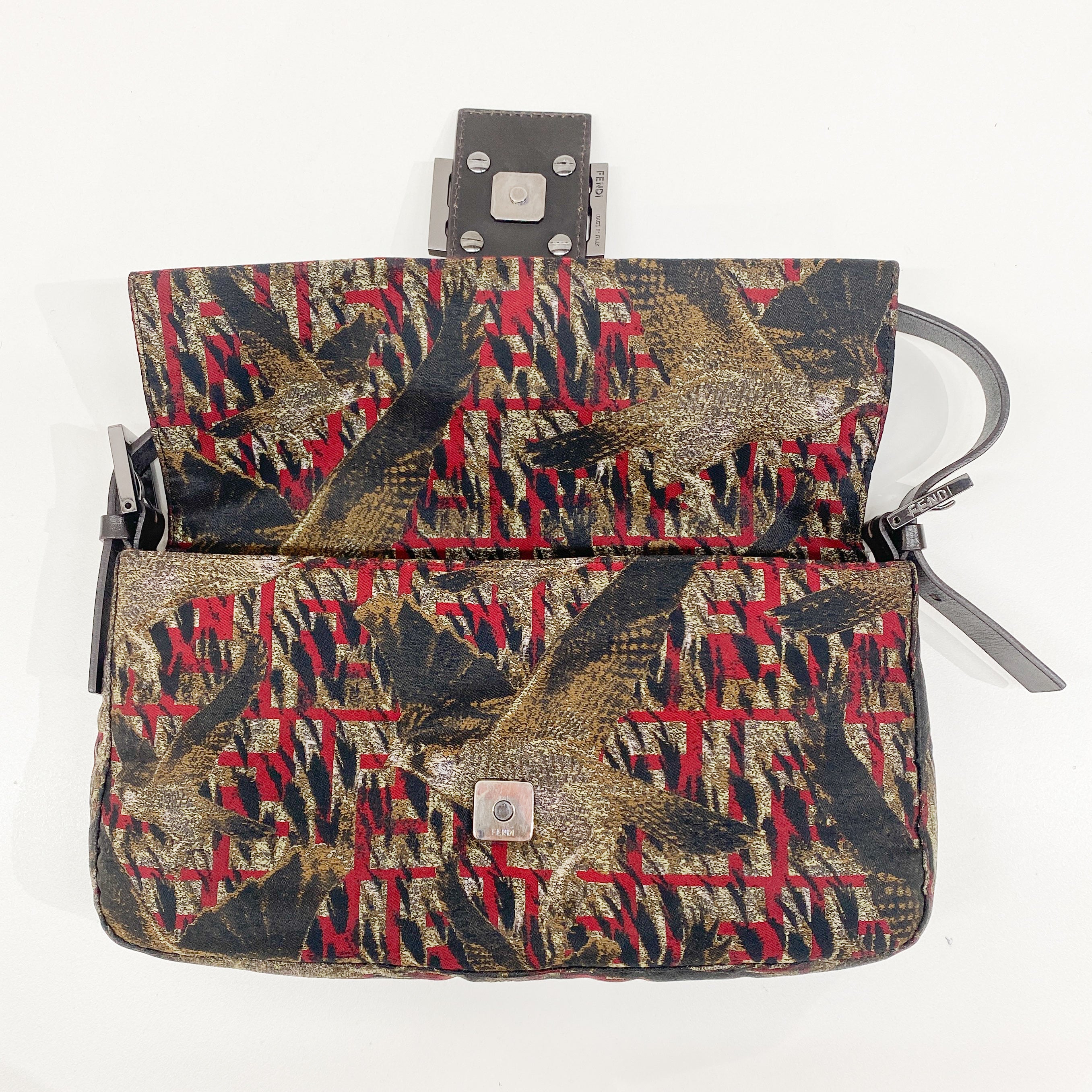 Baguette Multi-color Canvas Shoulder Bag