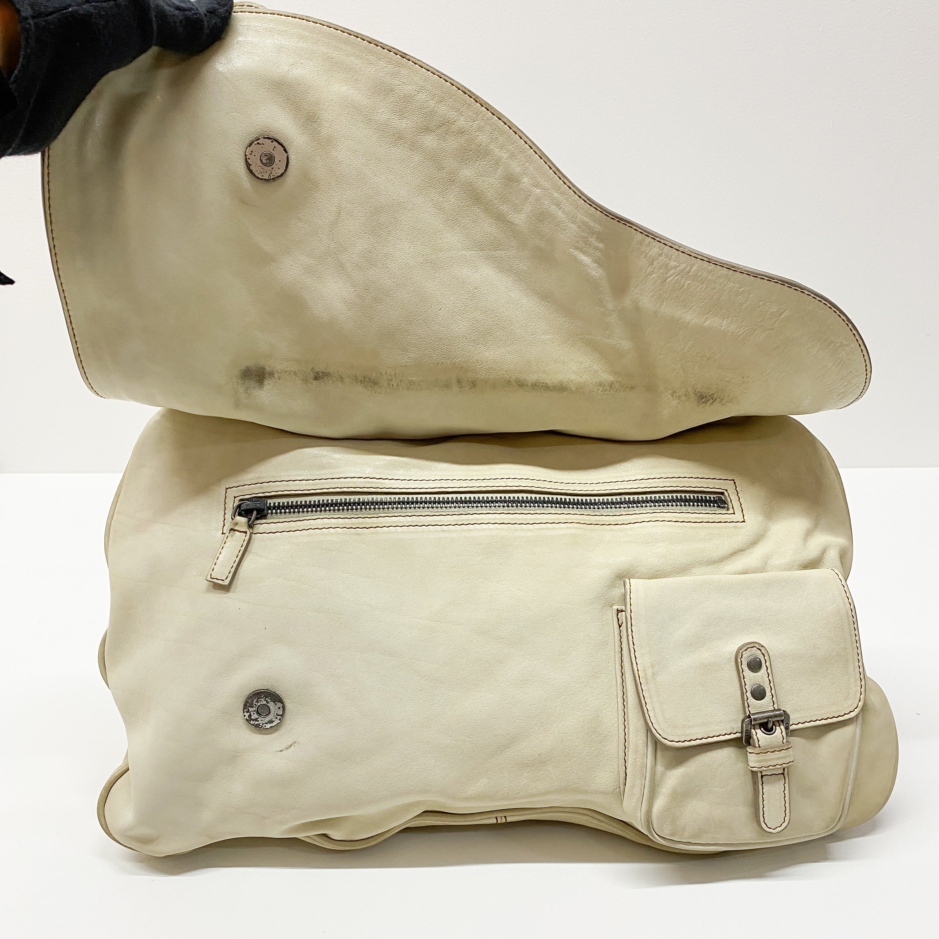 Gaucho Beige Leather Shoulder Bag
