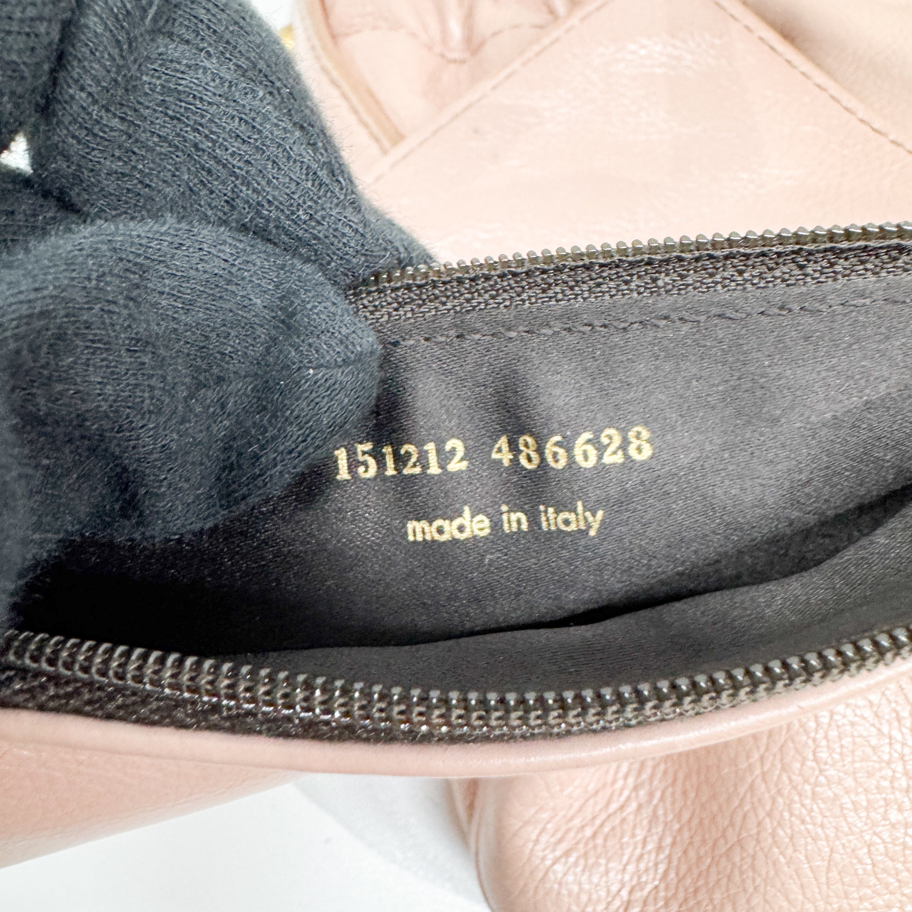 Vintage Pink Leather Shoulder Bag with Baroque Metal Handle