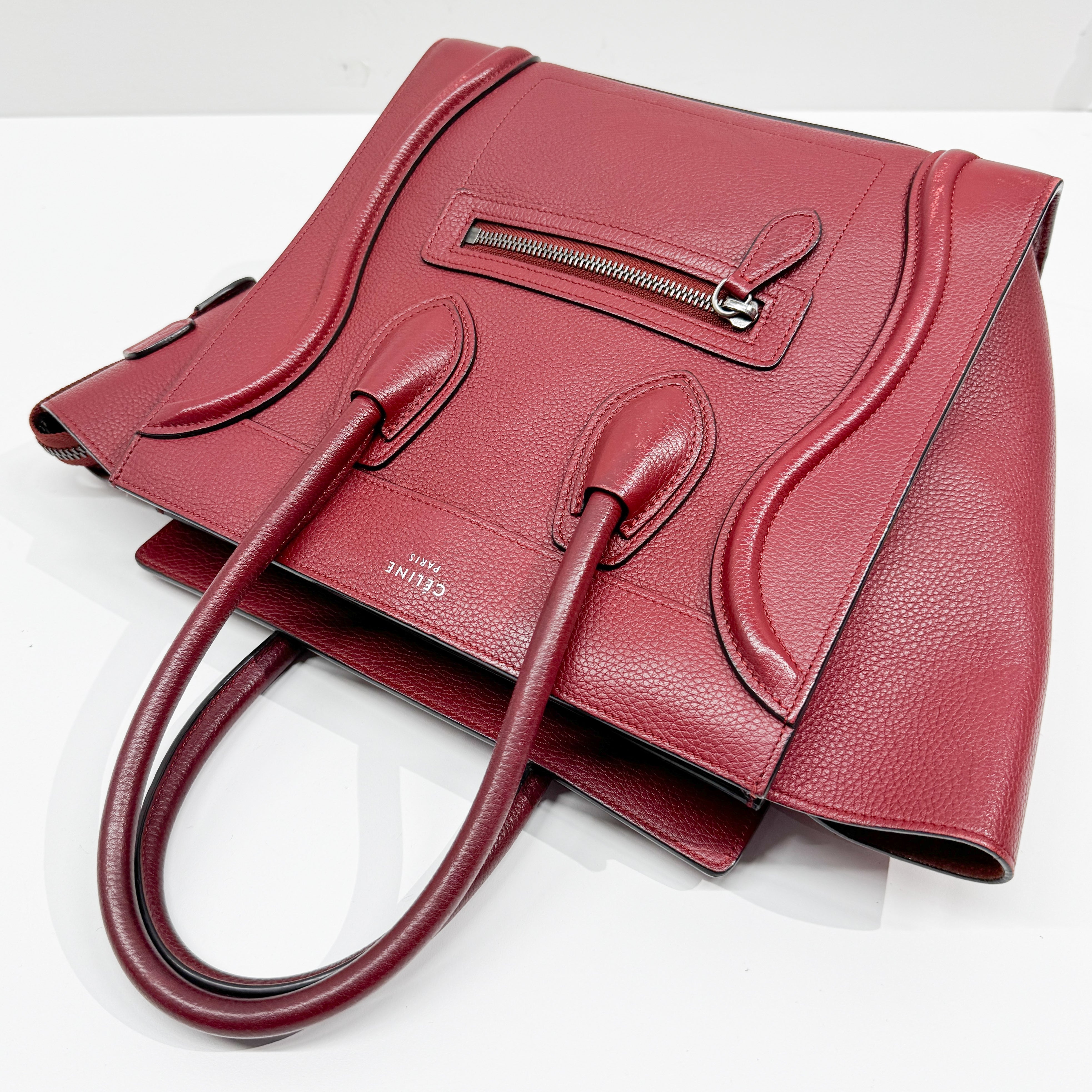 Vintage Red Leather Hand Bag