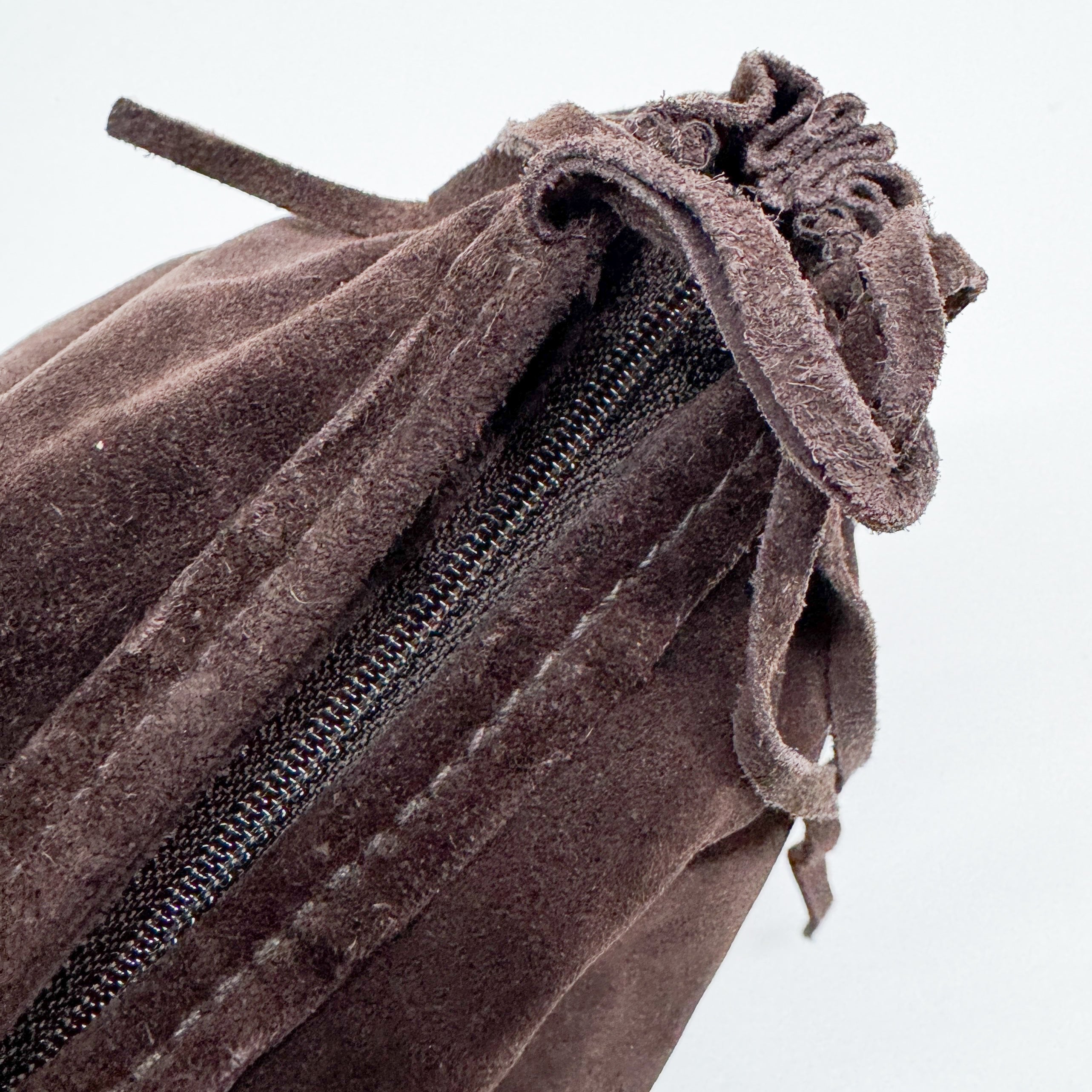 Vintage Brown Suede Hand Bag