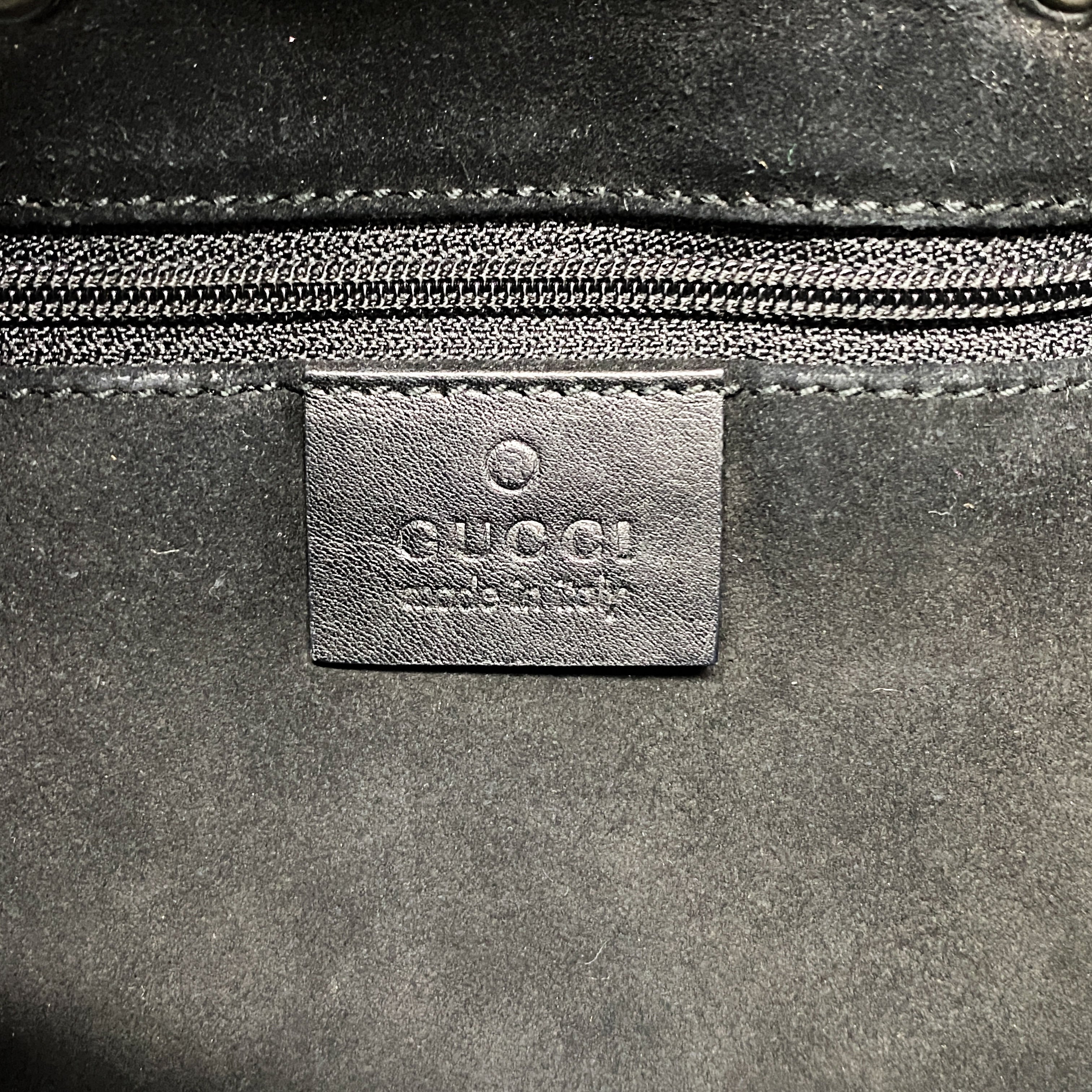 GG Black Suede Bucket Shoulder Bag