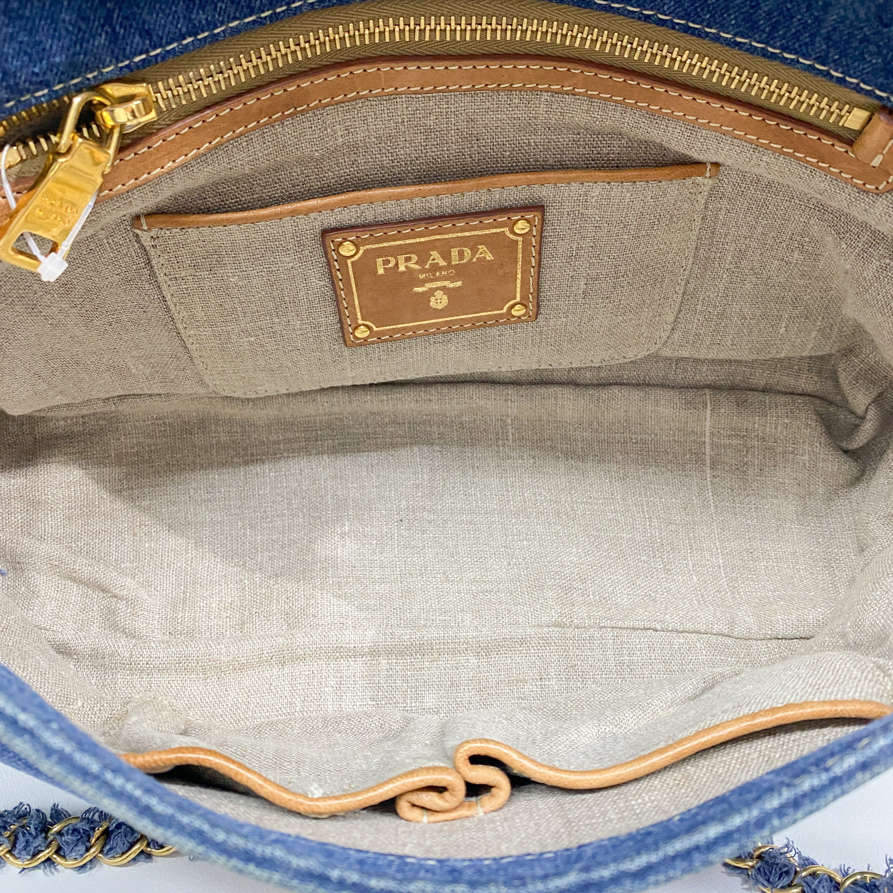 Vintage Blue Denim Shoulder Bag