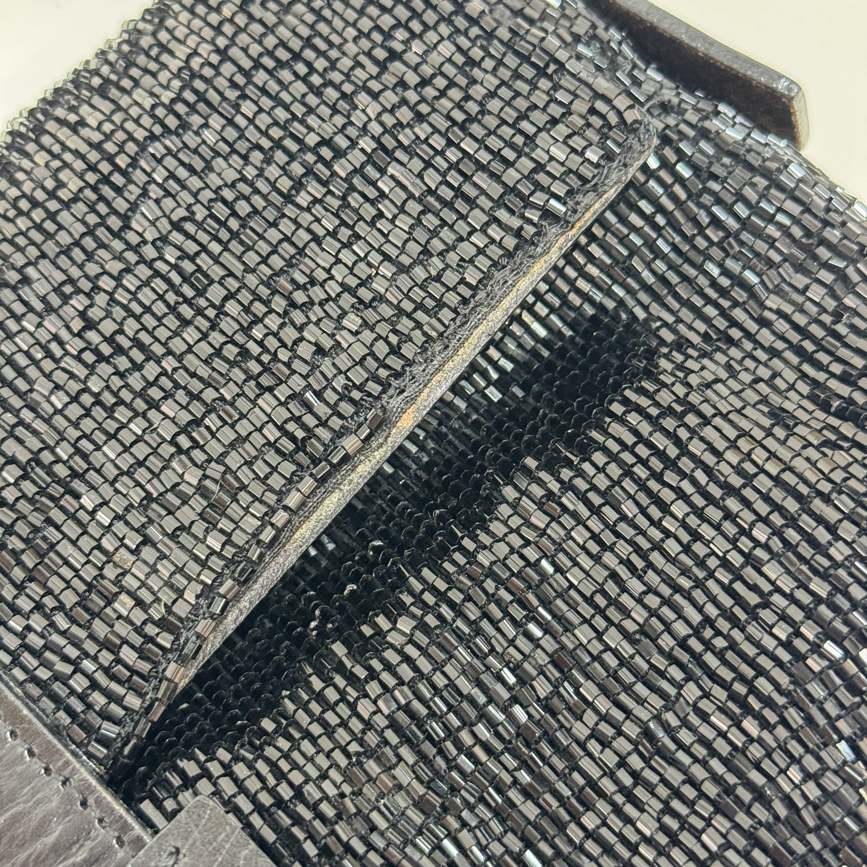 Baguette Black Beading Shoulder Bag