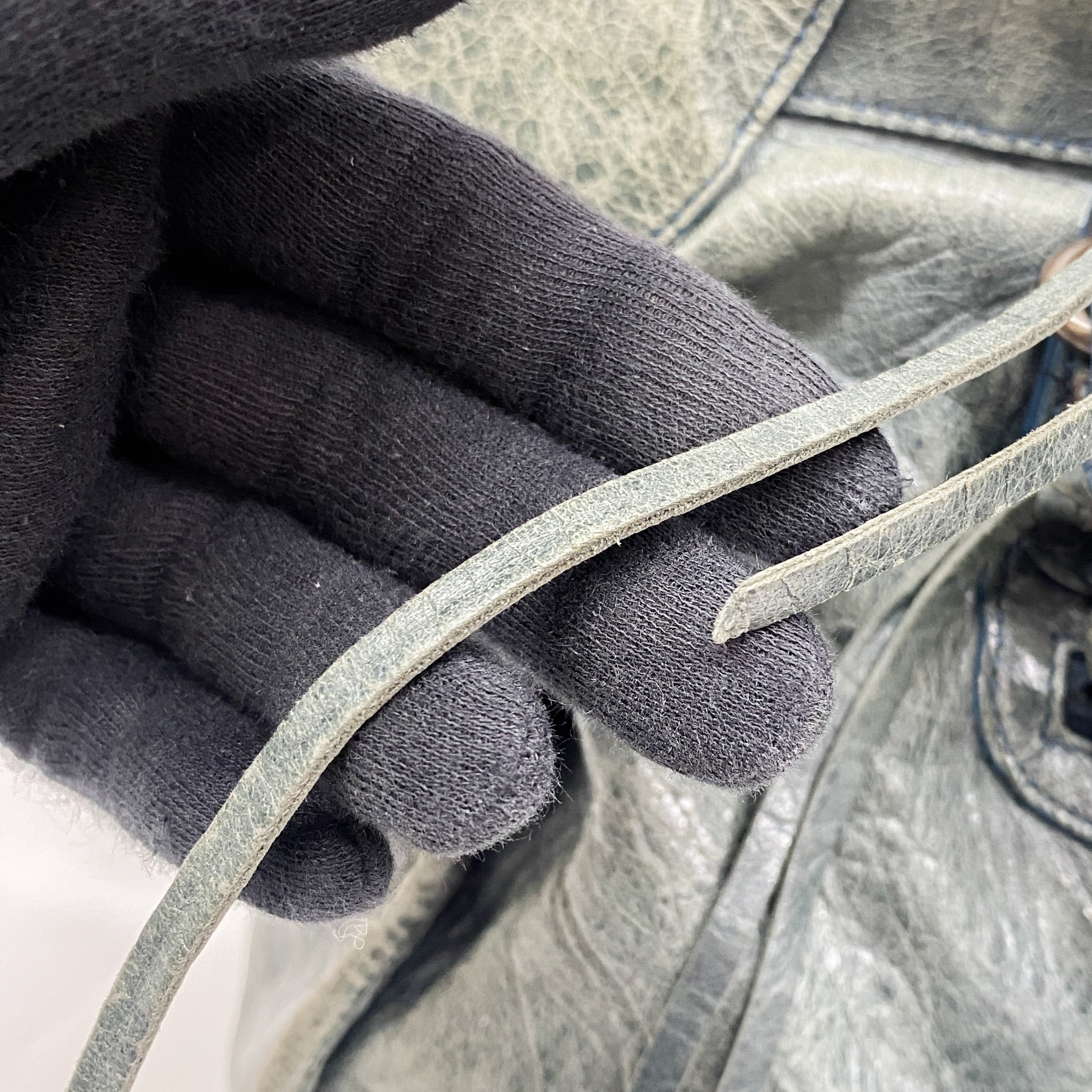 The City Green Calfskin Leather Two Way Bag