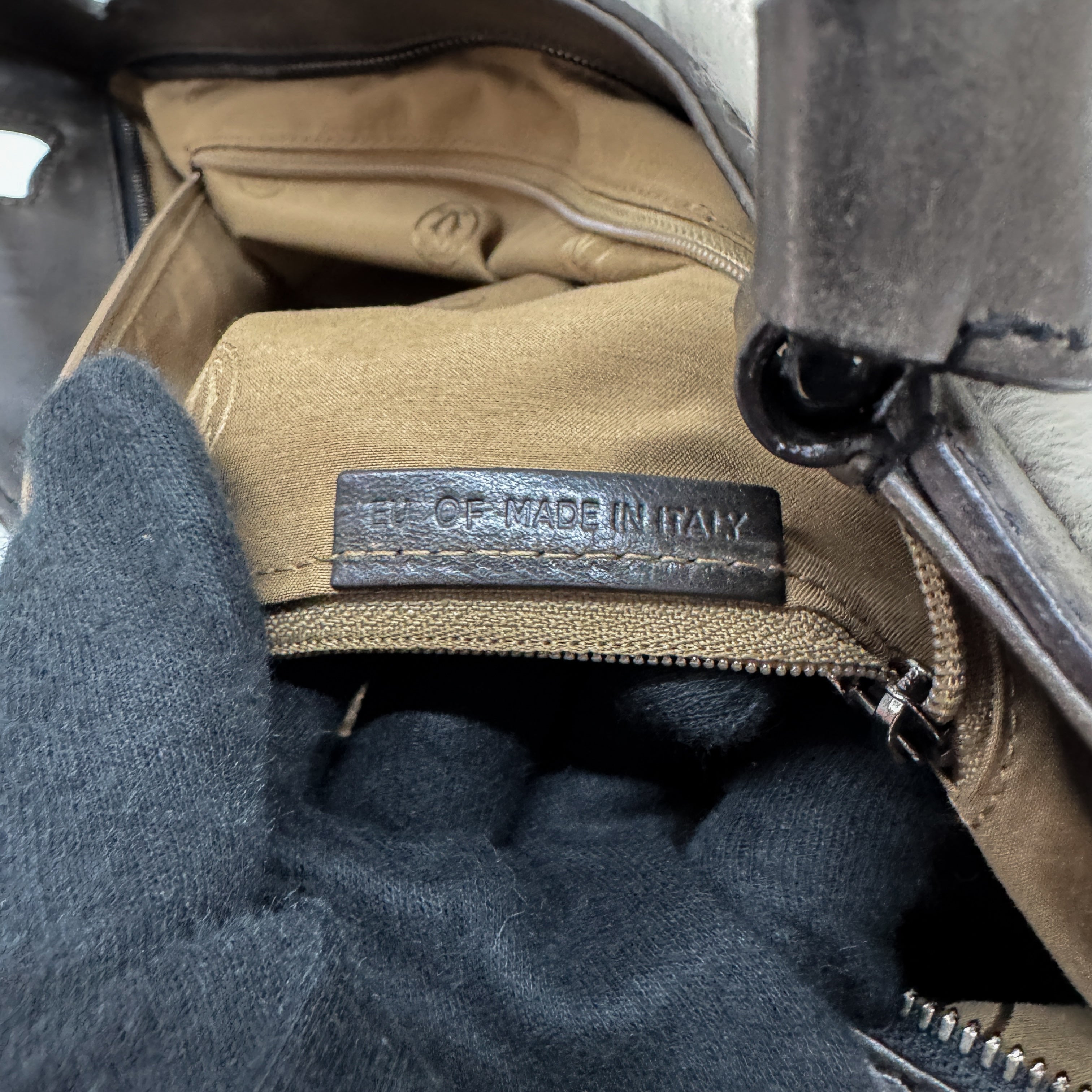 Brown & White Rabbit Fur Shoulder Bag