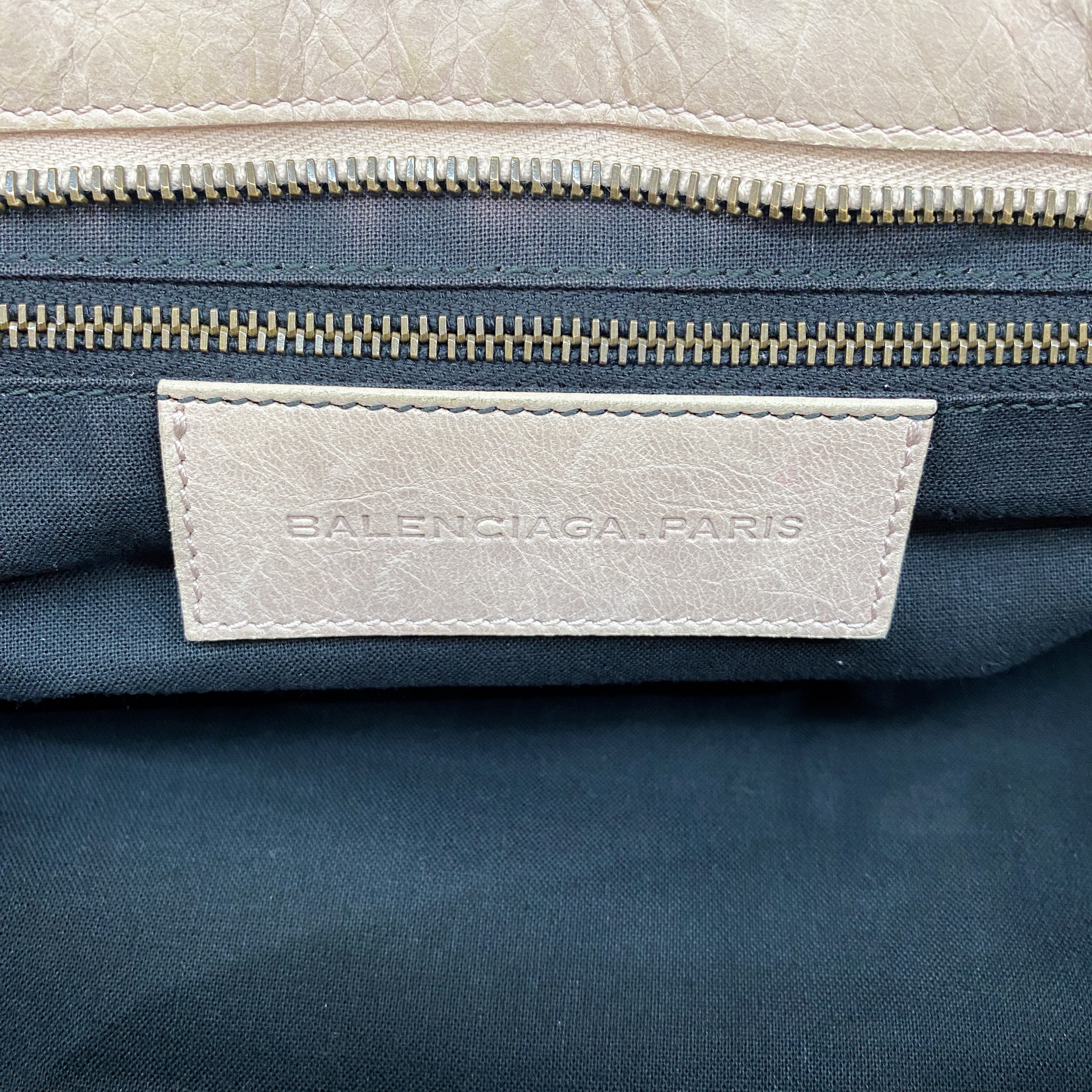 The City Beige Leather Two Way Bag