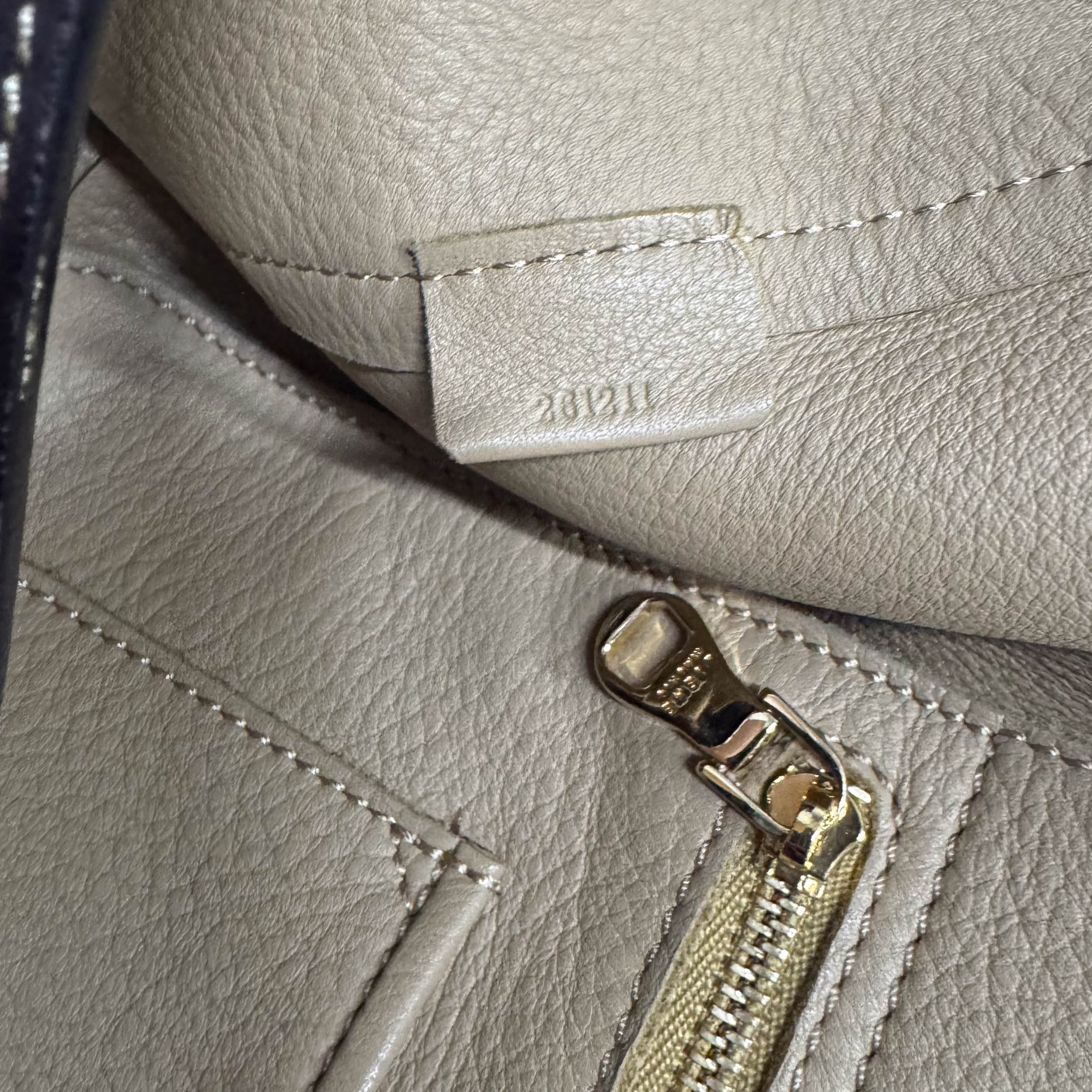 Anagram Beige Suede Shoulder Bag