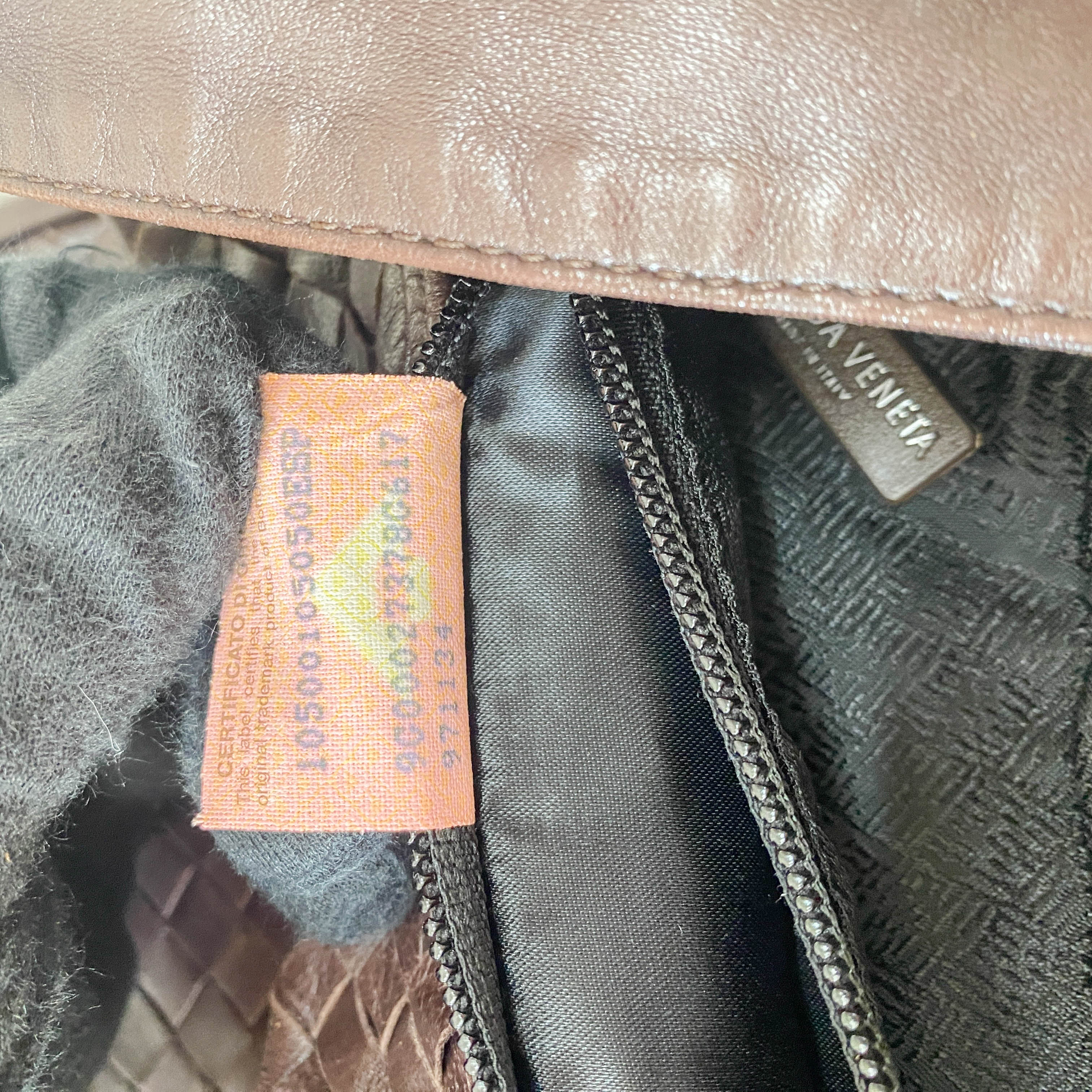 Intrecciato Brown Leather Shoulder Bag