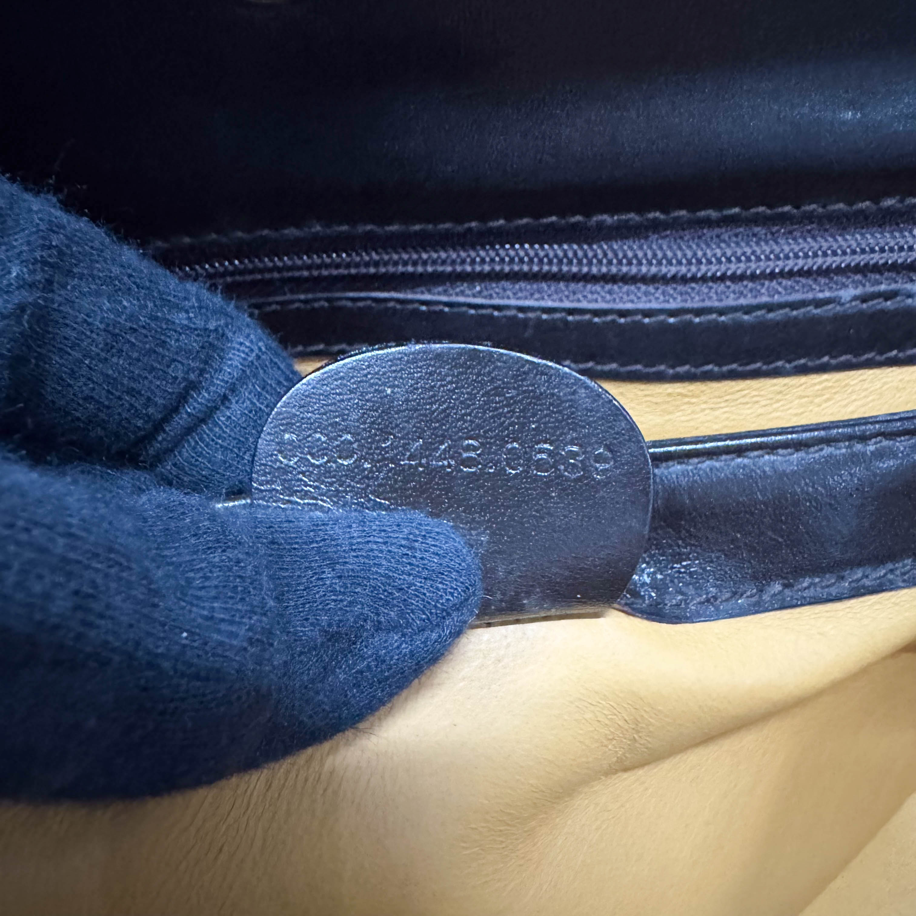 G Buckle Top Brown Leather Handbag